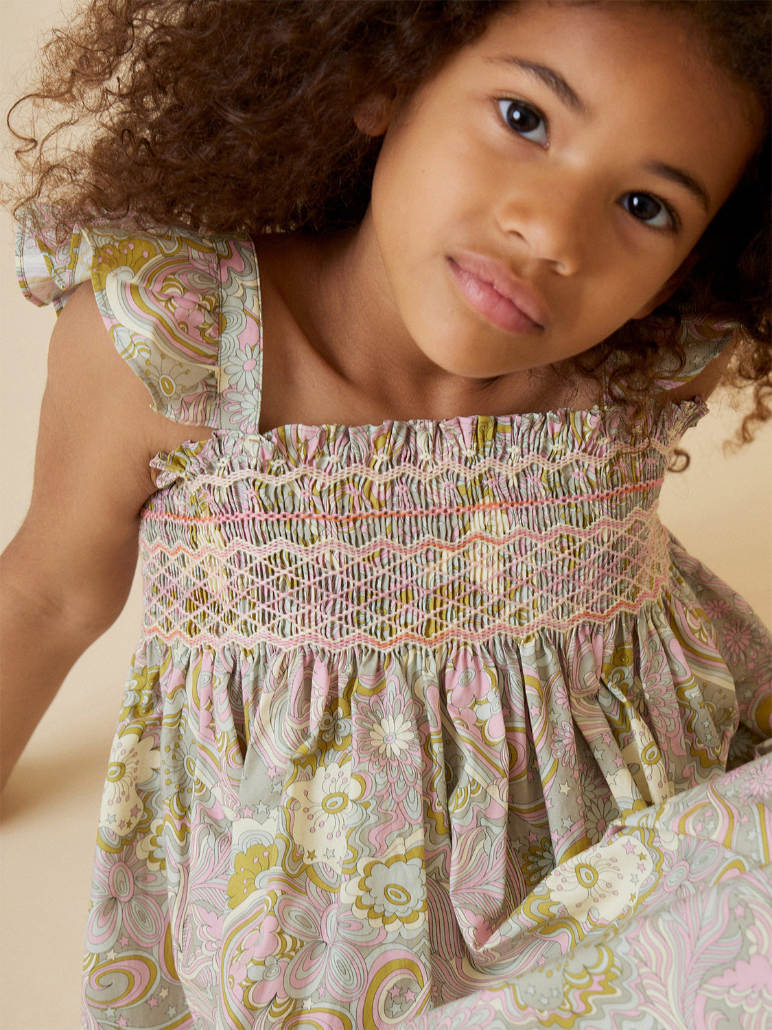 Bonpoint Kids dress Frances Multicoloured in Multicoloured 6902050072-8.jpg | NICKIS.com