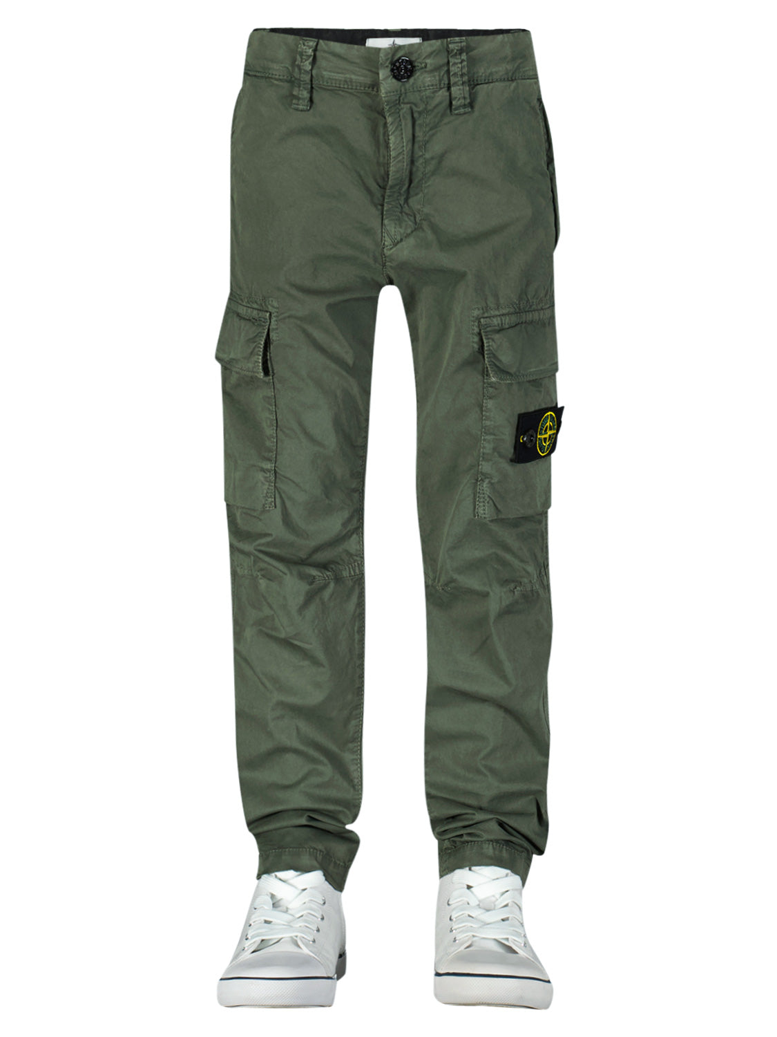 STONE ISLAND JUNIOR Kids Cargo Trousers Olive Green in Olive Green 6902113325-4.jpg | NICKIS.com