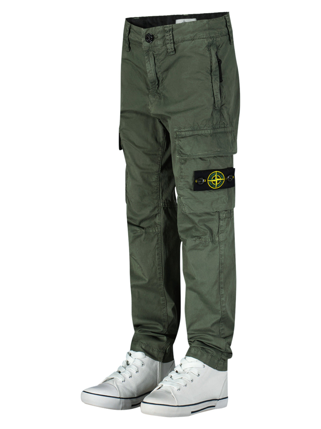 STONE ISLAND JUNIOR Kids Cargo Trousers Olive Green in Olive Green 6902113325-5.jpg | NICKIS.com