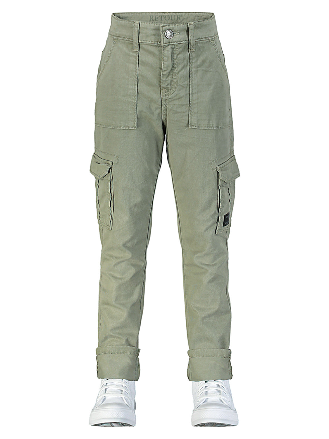 Retour Jeans Kids Cargo Trousers Mika Olive Green in Olive Green 6902132869-4.jpg | NICKIS.com