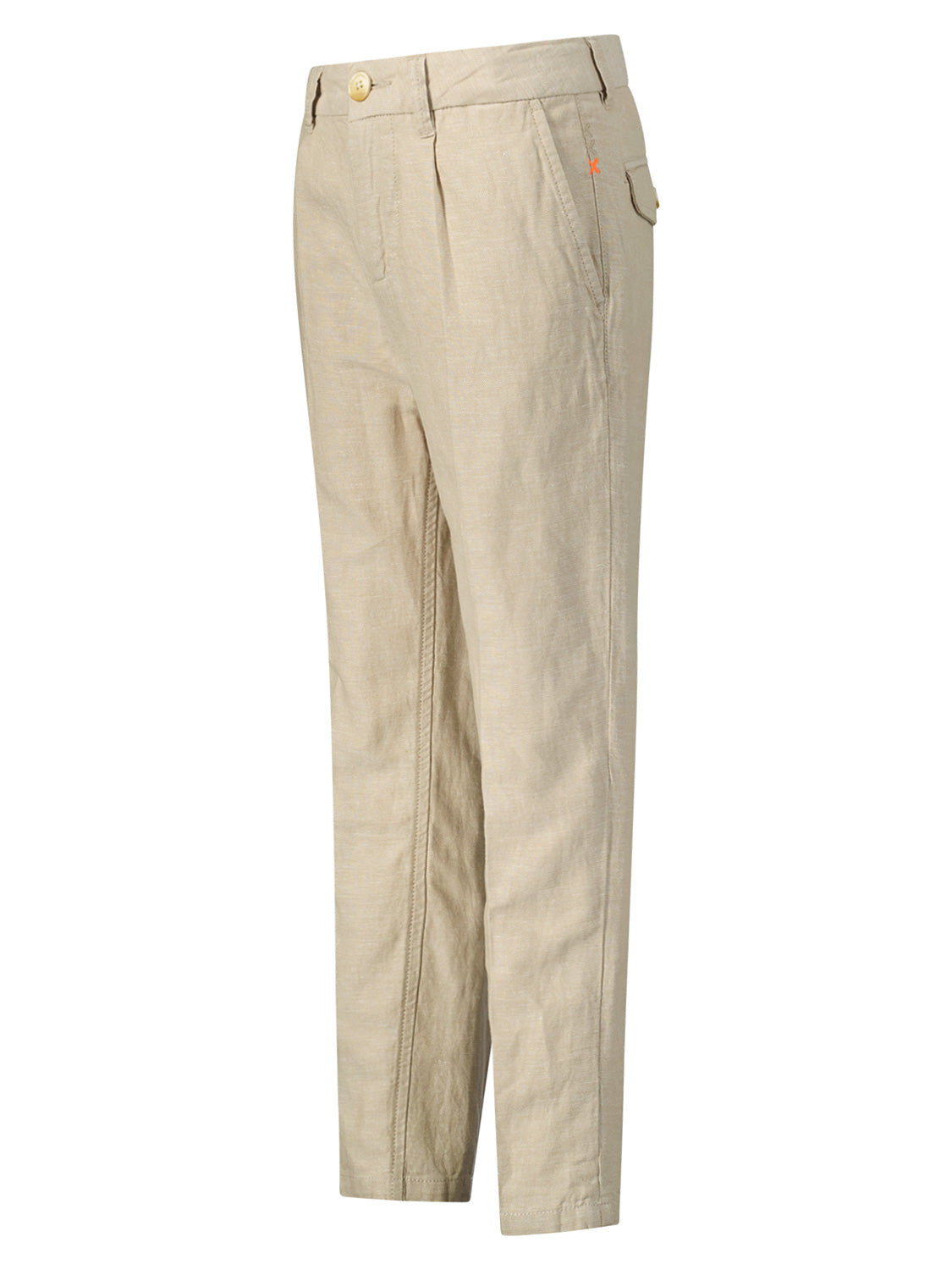 Scotch & Soda Kids Chinos Loose-tapered-fit - cotton linen twill jogger Beige in Beige 6902223639-4.jpg | NICKIS.com