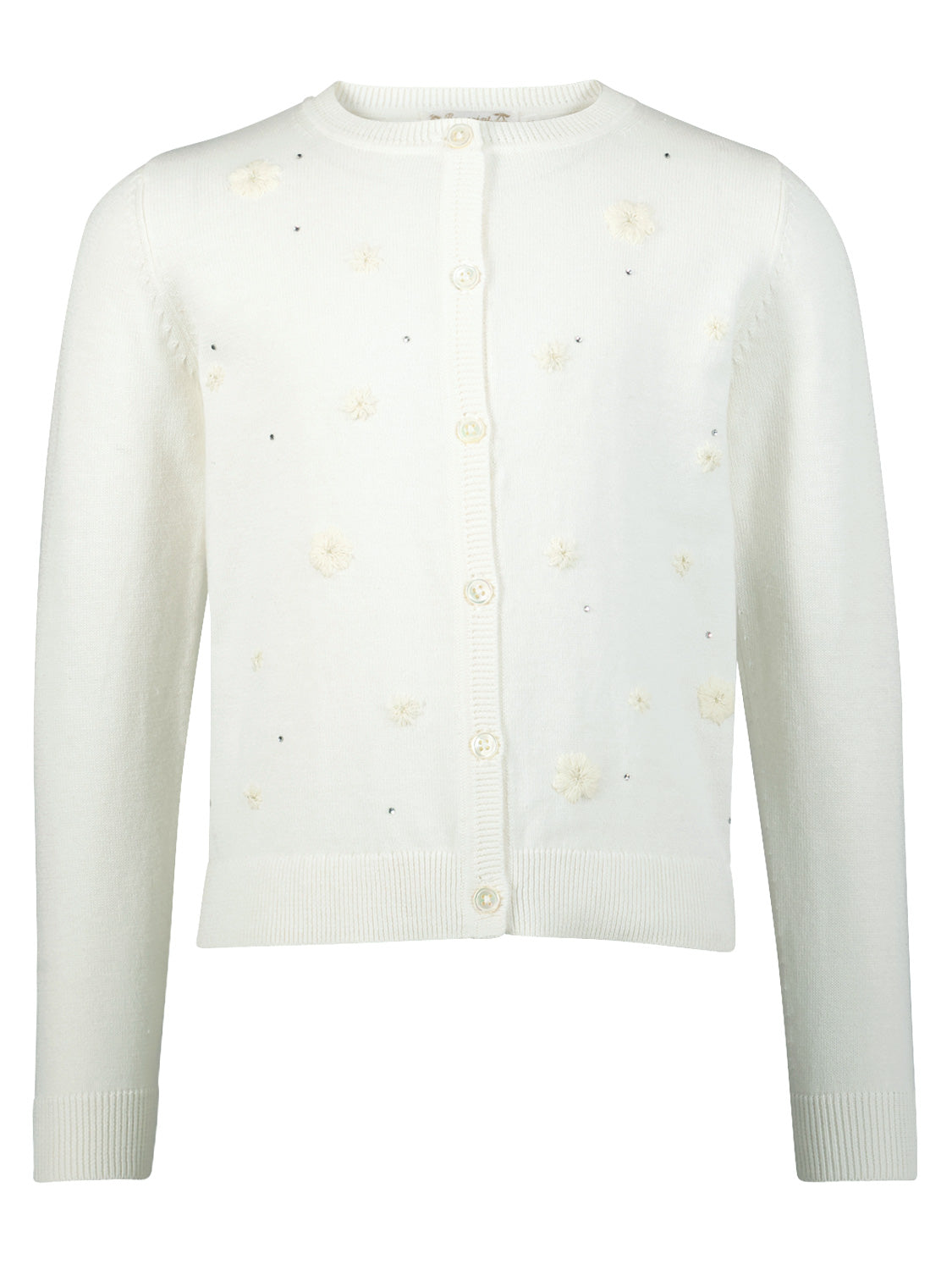 Bonpoint Kids cardigan Francille White in White 6902297399-1.jpg | NICKIS.com