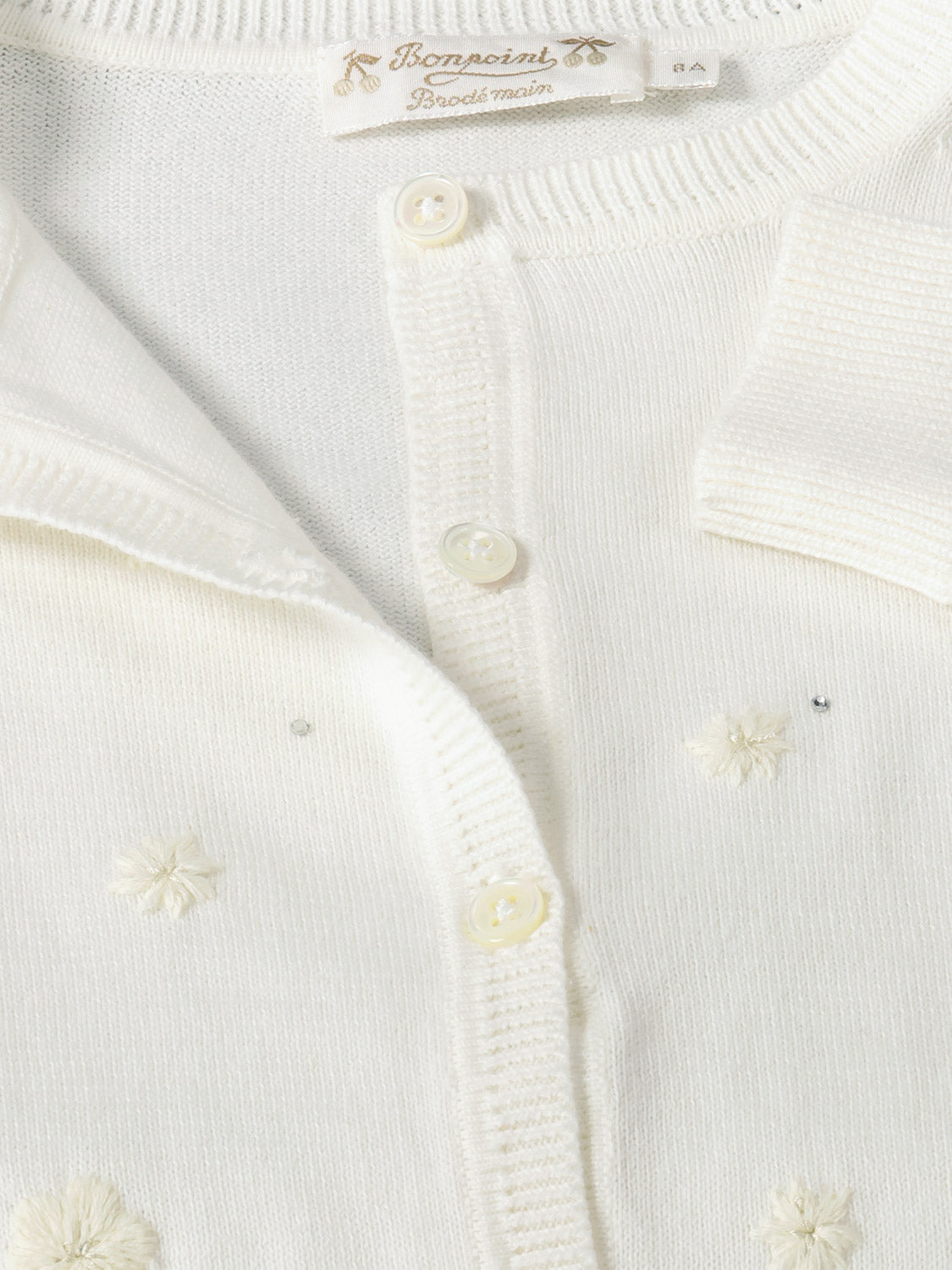 Bonpoint Kids cardigan Francille White in White 6902297399-6.jpg | NICKIS.com