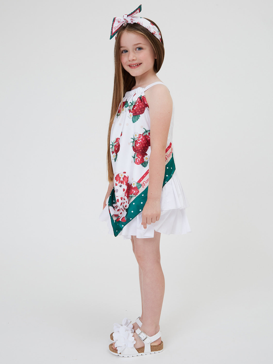 Monnalisa Kids dress White in White 6902504919-3.jpg | NICKIS.com