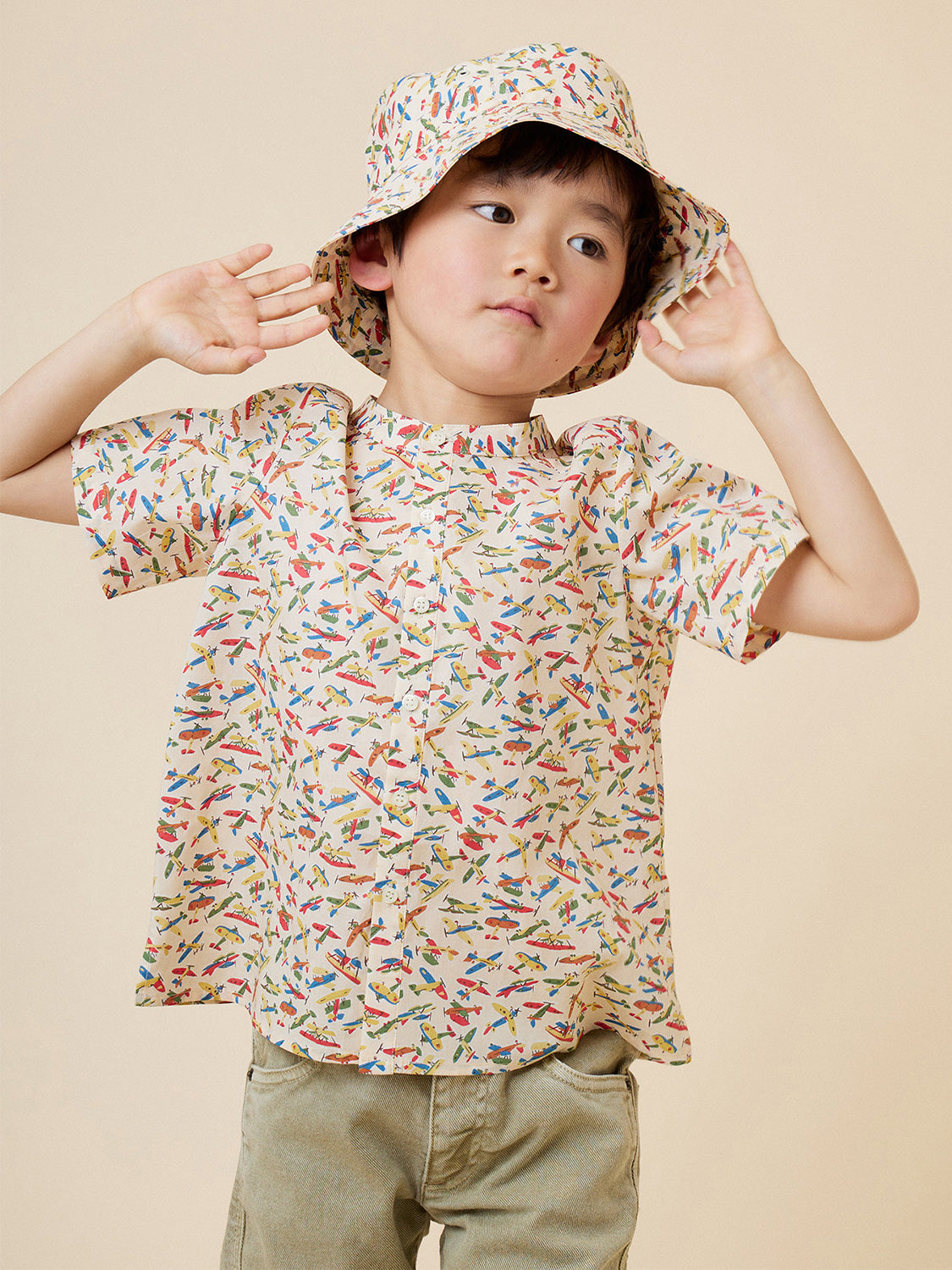 Bonpoint Kids shirt Connor Beige in Beige 6902511652-2.jpg | NICKIS.com