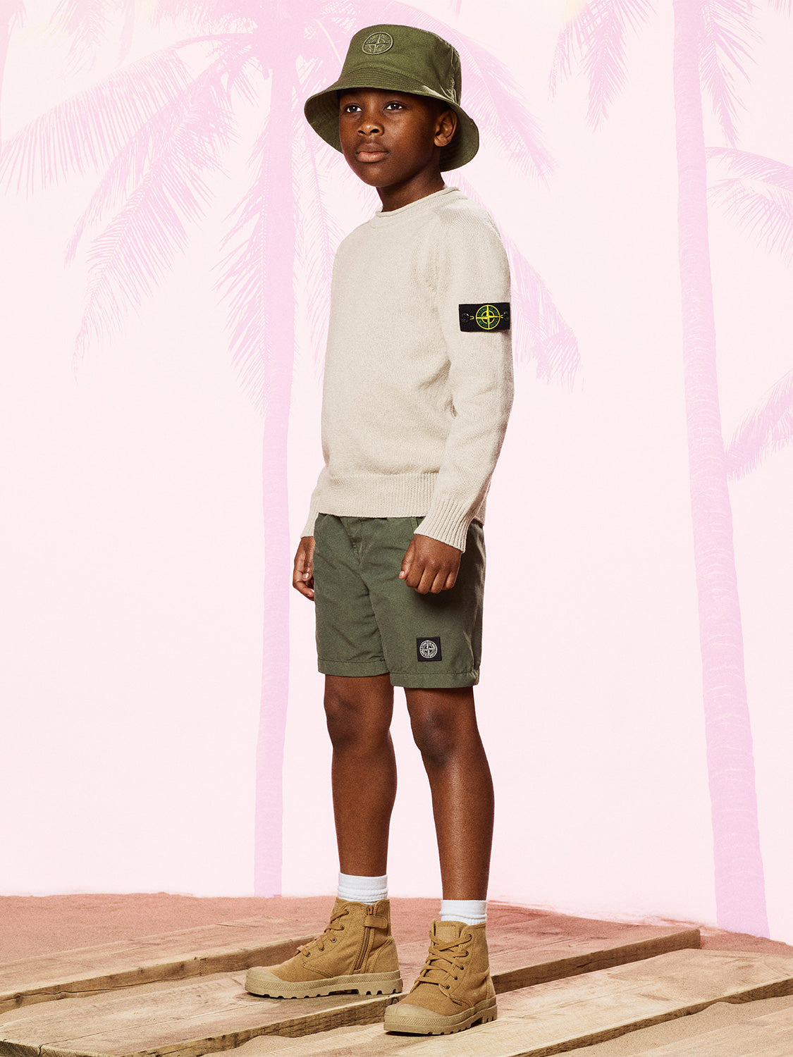 STONE ISLAND JUNIOR Kids swim shorts Olive Green in Olive Green 6902592371-2.jpg | NICKIS.com