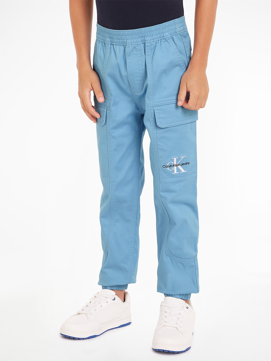 Calvin Klein Kids Cargo Trousers Sateen Cargo Pants Blue in Blue 6902606058-2.jpg | NICKIS.com