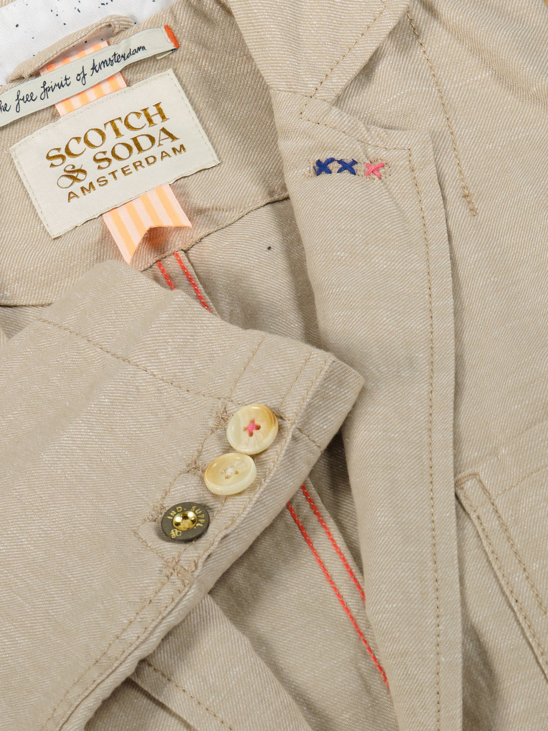 Scotch & Soda Kids Sports Jacket Beige in Beige 6902892991-4.jpg | NICKIS.com