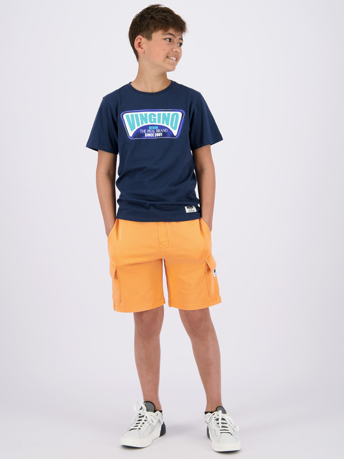 Vingino Kids Sweatshorts Rolfi Orange in Orange 6903168720-2.jpg | NICKIS.com