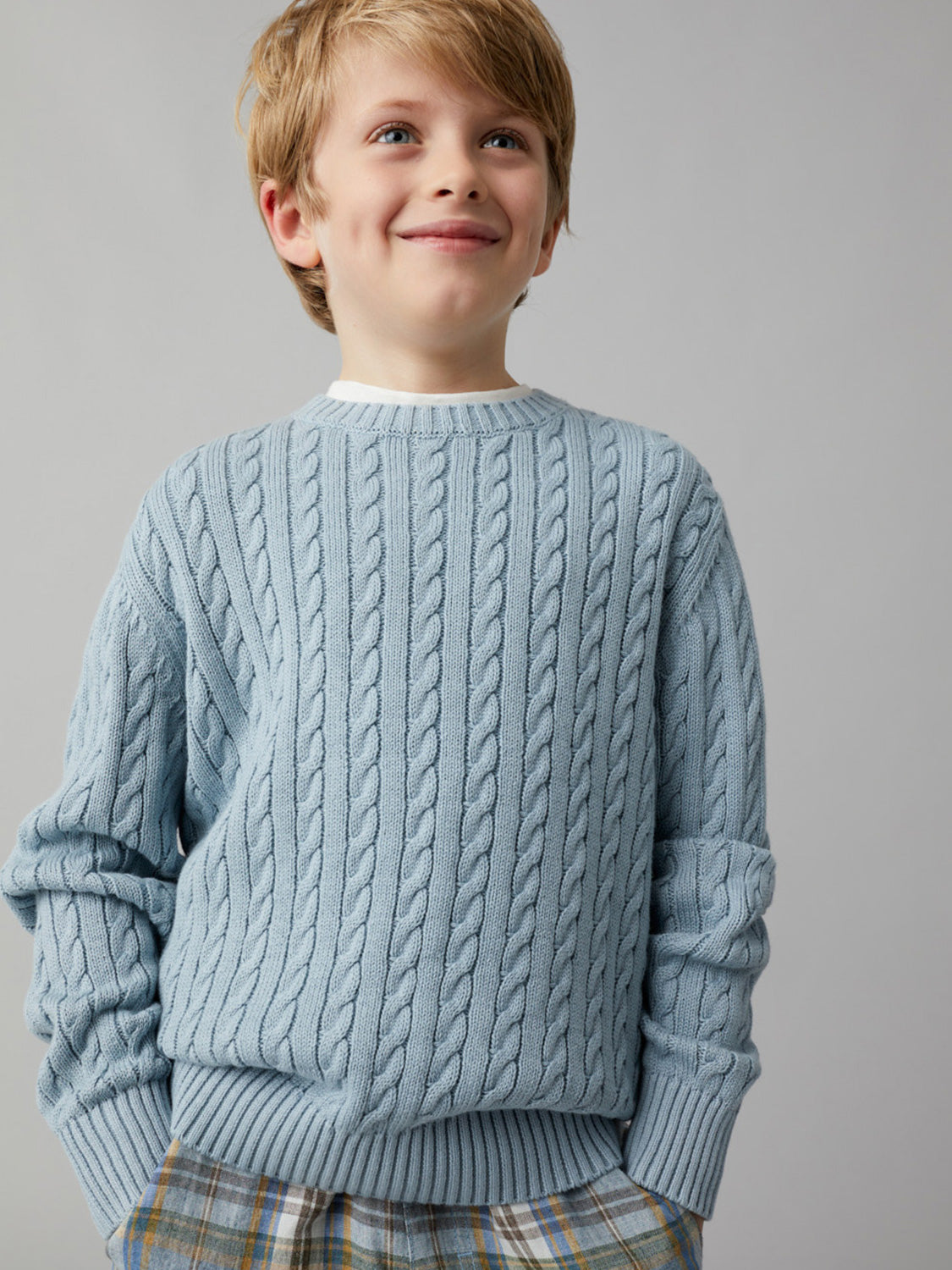 $383 Il Gufo authentic cashmere light grey boys Sweater 12