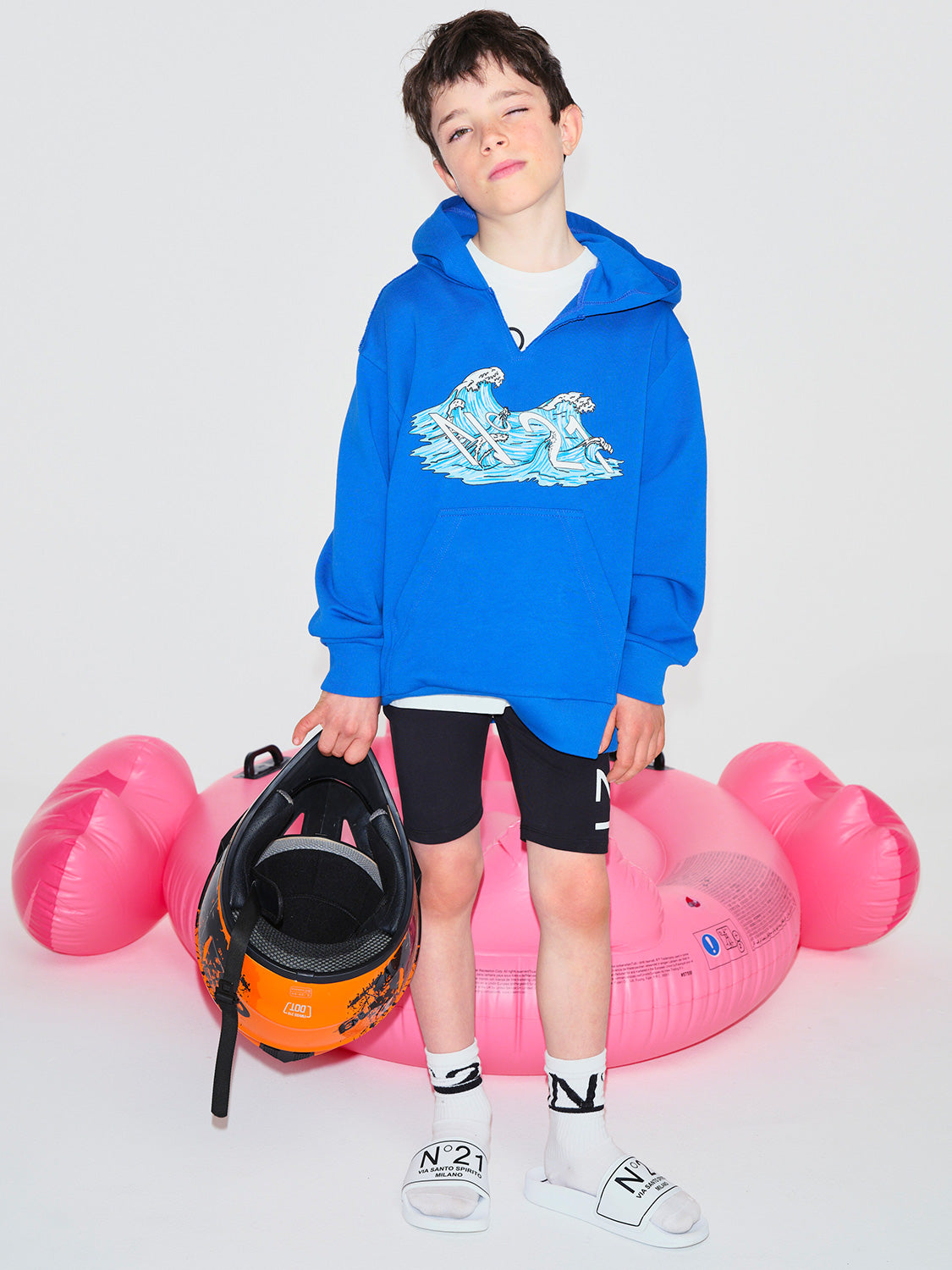 N°21 Kids hoodie Blue in Blue 6903343701-2.jpg | NICKIS.com