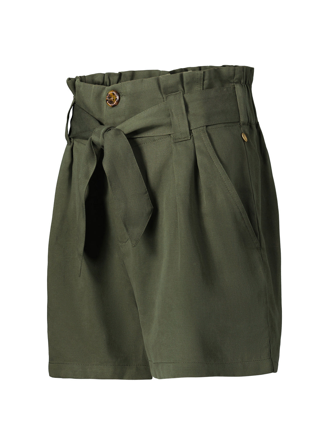 Scotch & Soda Kids Shorts High-rise paper bag Olive Green in Olive Green 6903882770-4.jpg | NICKIS.com