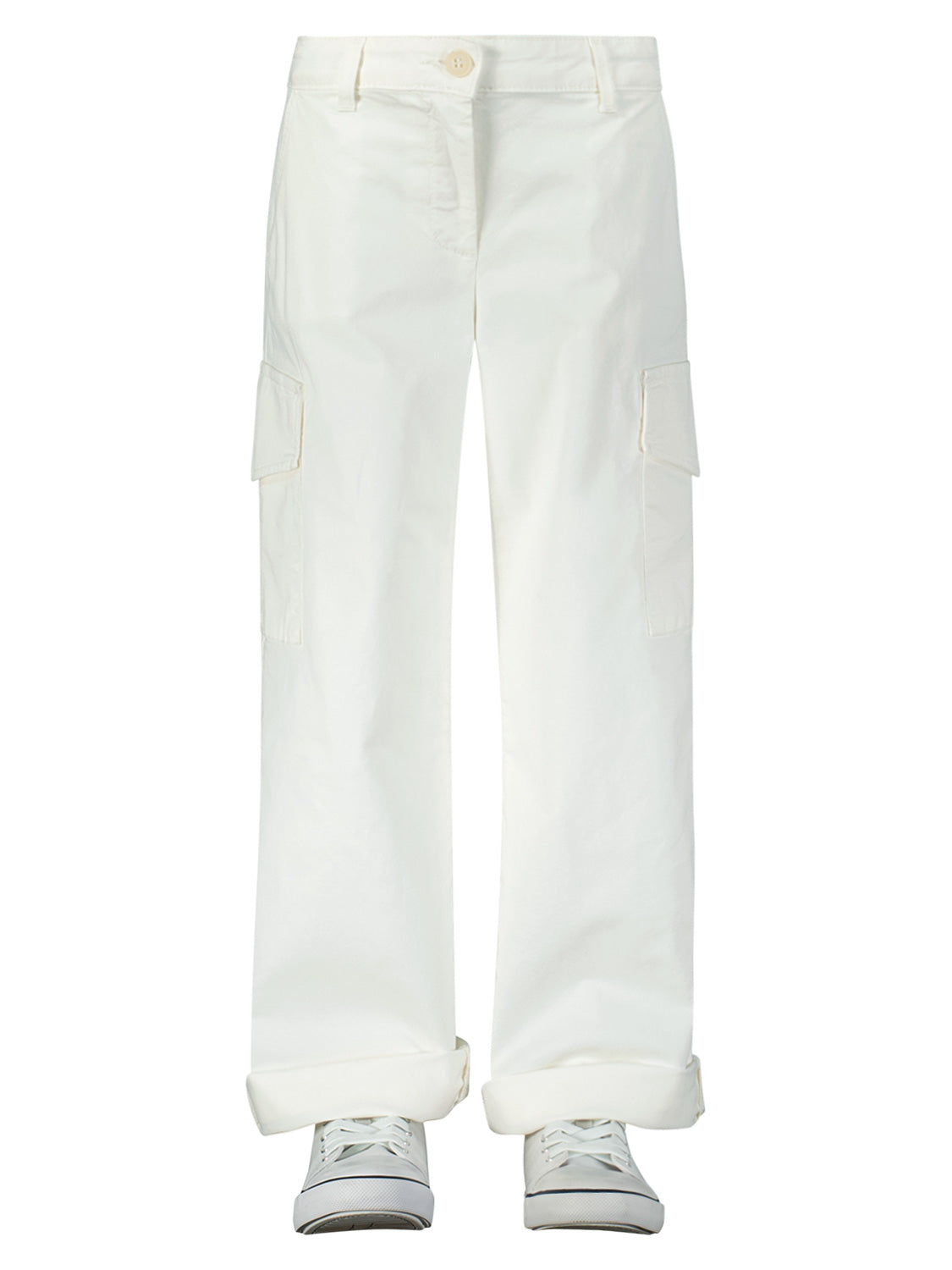 PLEASE - THE TROUSERS Kids Cargo Trousers White in White 6904591891-4.jpg | NICKIS.com