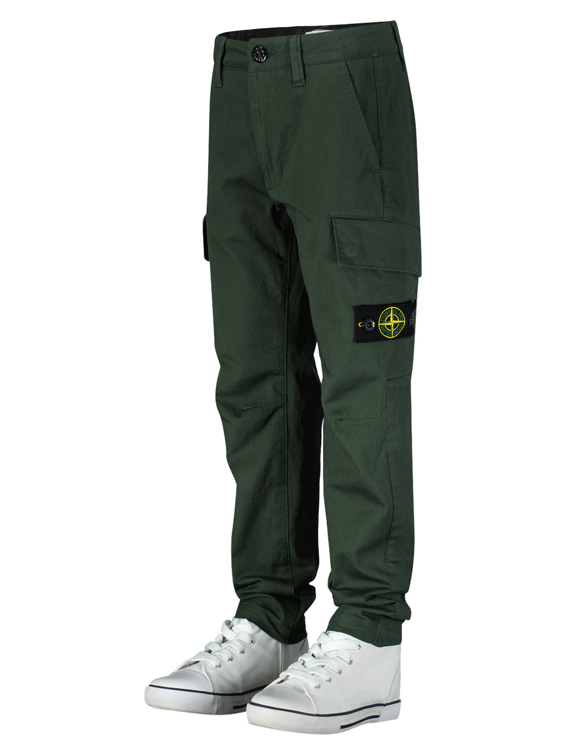 STONE ISLAND JUNIOR Kids Cargo Trousers Olive Green in Olive Green 6904894266-5.jpg | NICKIS.com