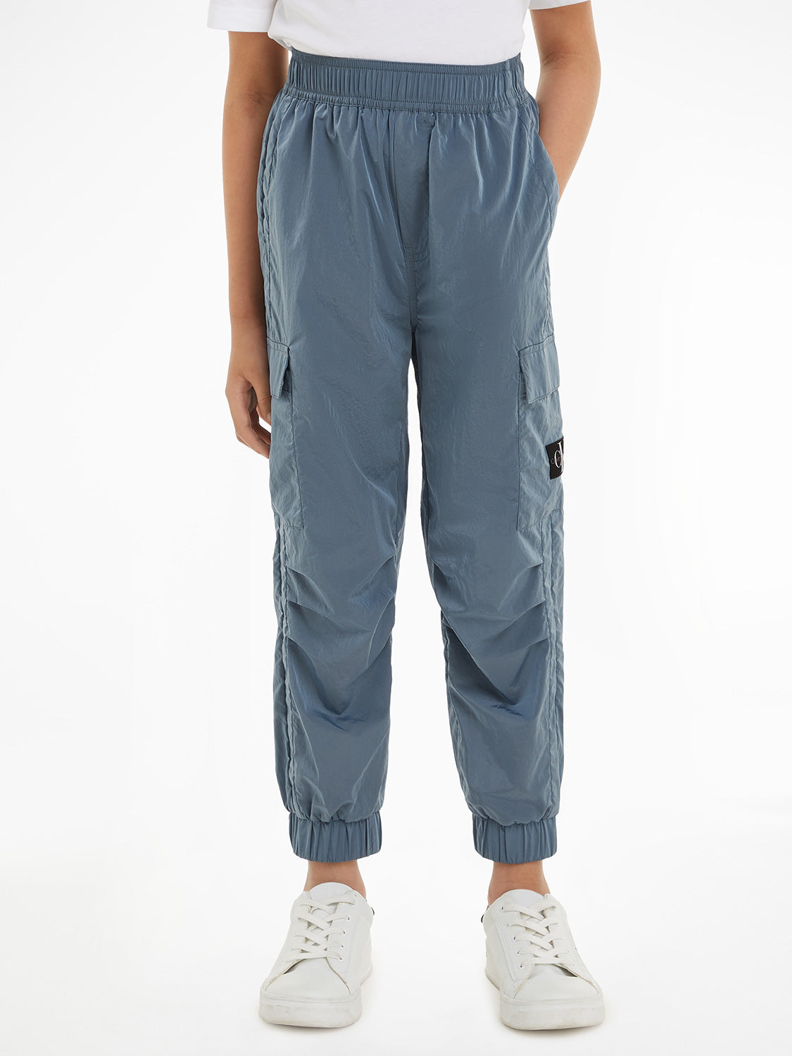 Calvin Klein Kids Cargo Trousers Structured Nylon Blue in Blue 6905123868-2.jpg | NICKIS.com