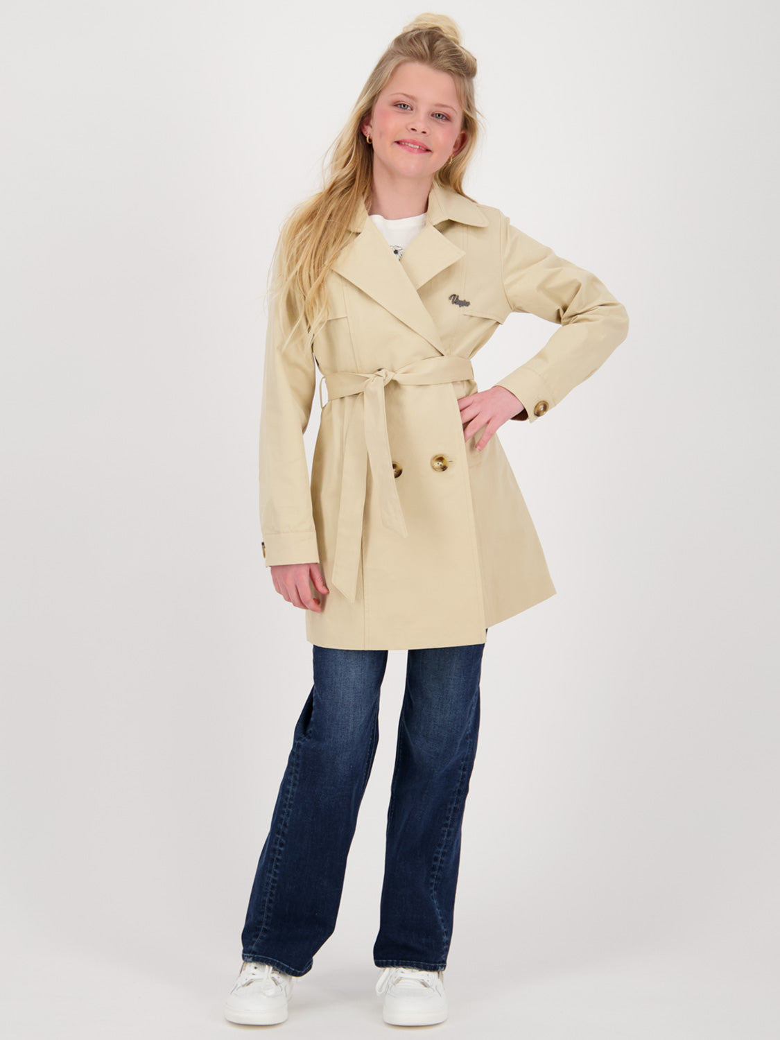 Vingino Kids Trenchcoat Tuva Beige in Beige 6905201927-2.jpg | NICKIS.com