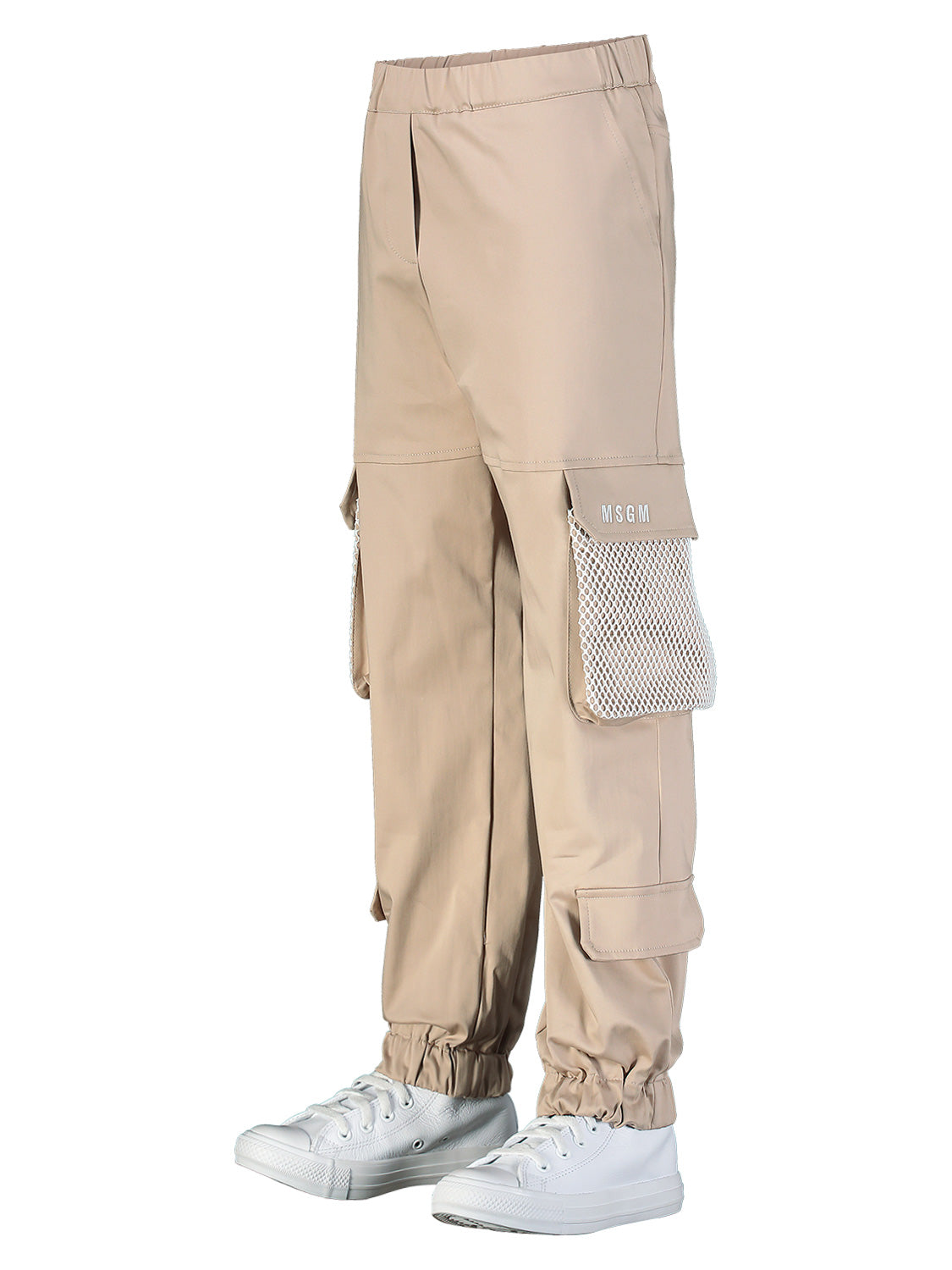 MSGM Kids Cargo Trousers Beige in Beige 6905255002-5.jpg | NICKIS.com