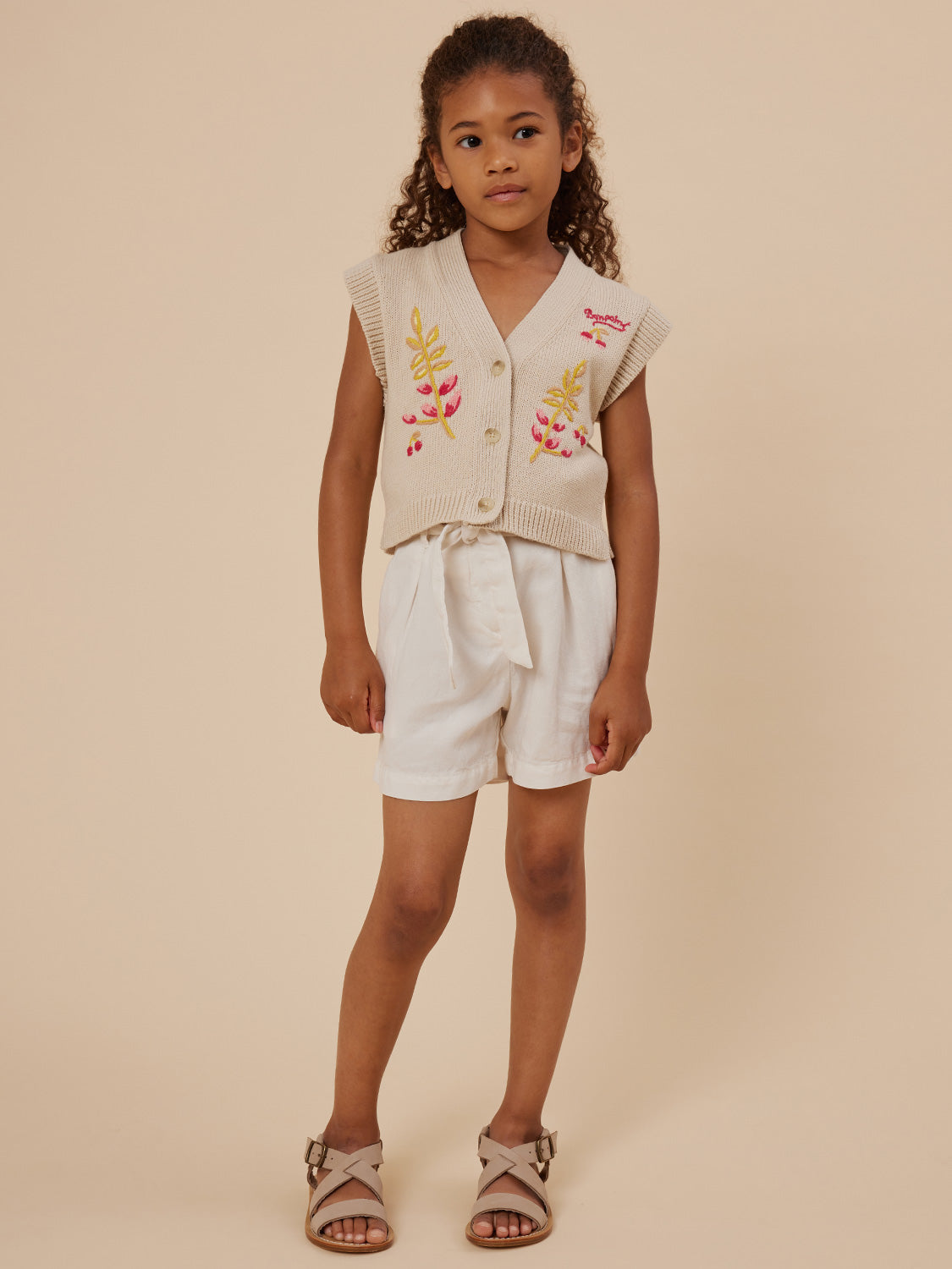 Bonpoint Kids vest Ticiana Beige in Beige 6905286899-2.jpg | NICKIS.com