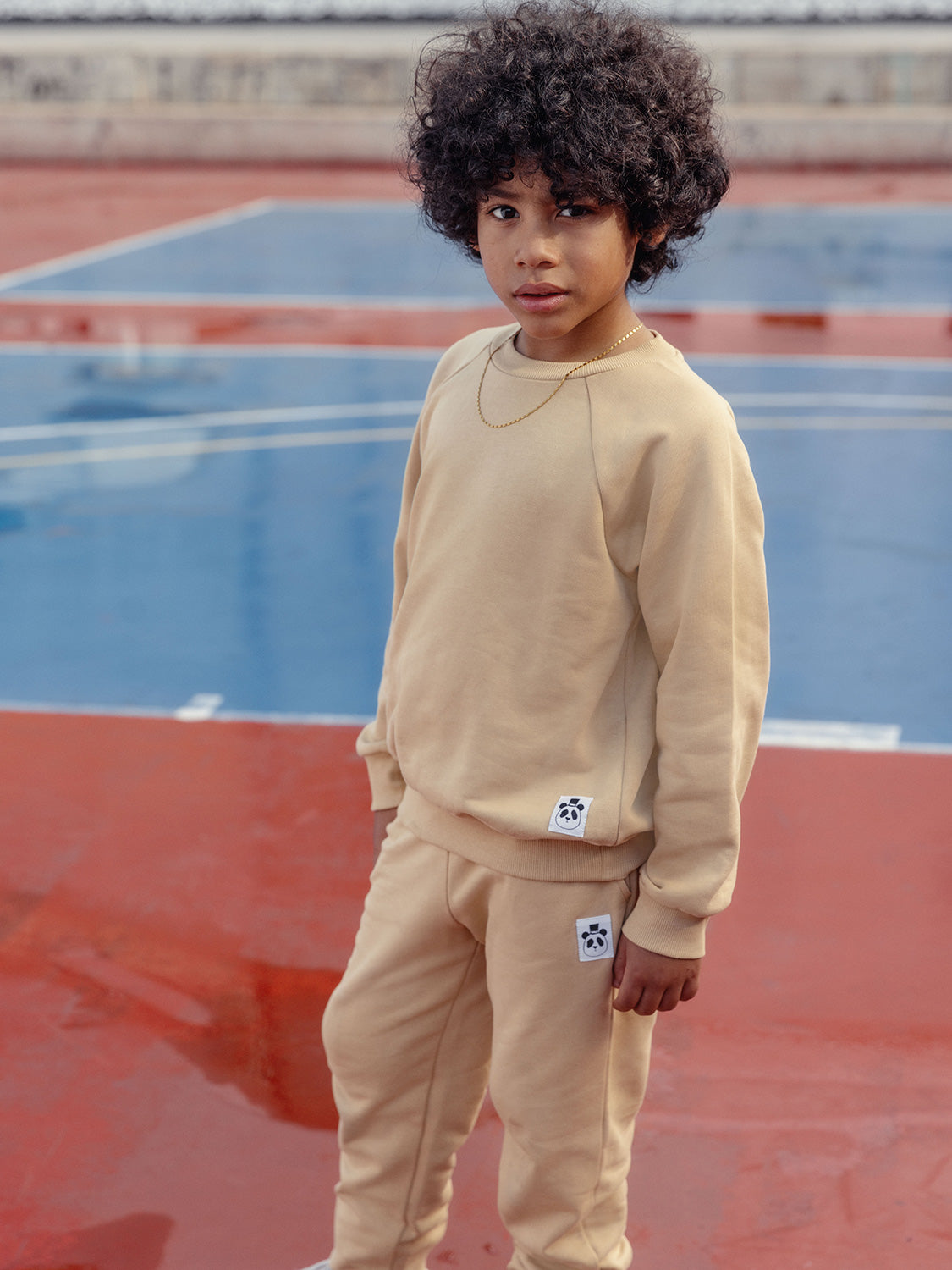 Mini Rodini Kids sweatpants Basic Beige in Beige 6905304147-2.jpg | NICKIS.com