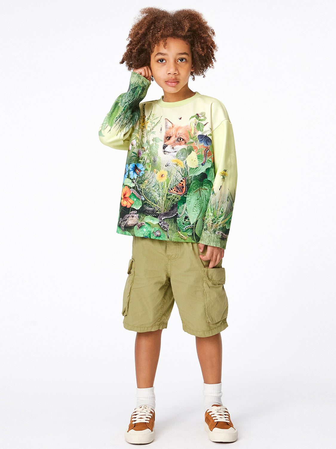 Molo Kids Shorts Argod Olive Green in Olive Green 6905602610-2.jpg | NICKIS.com