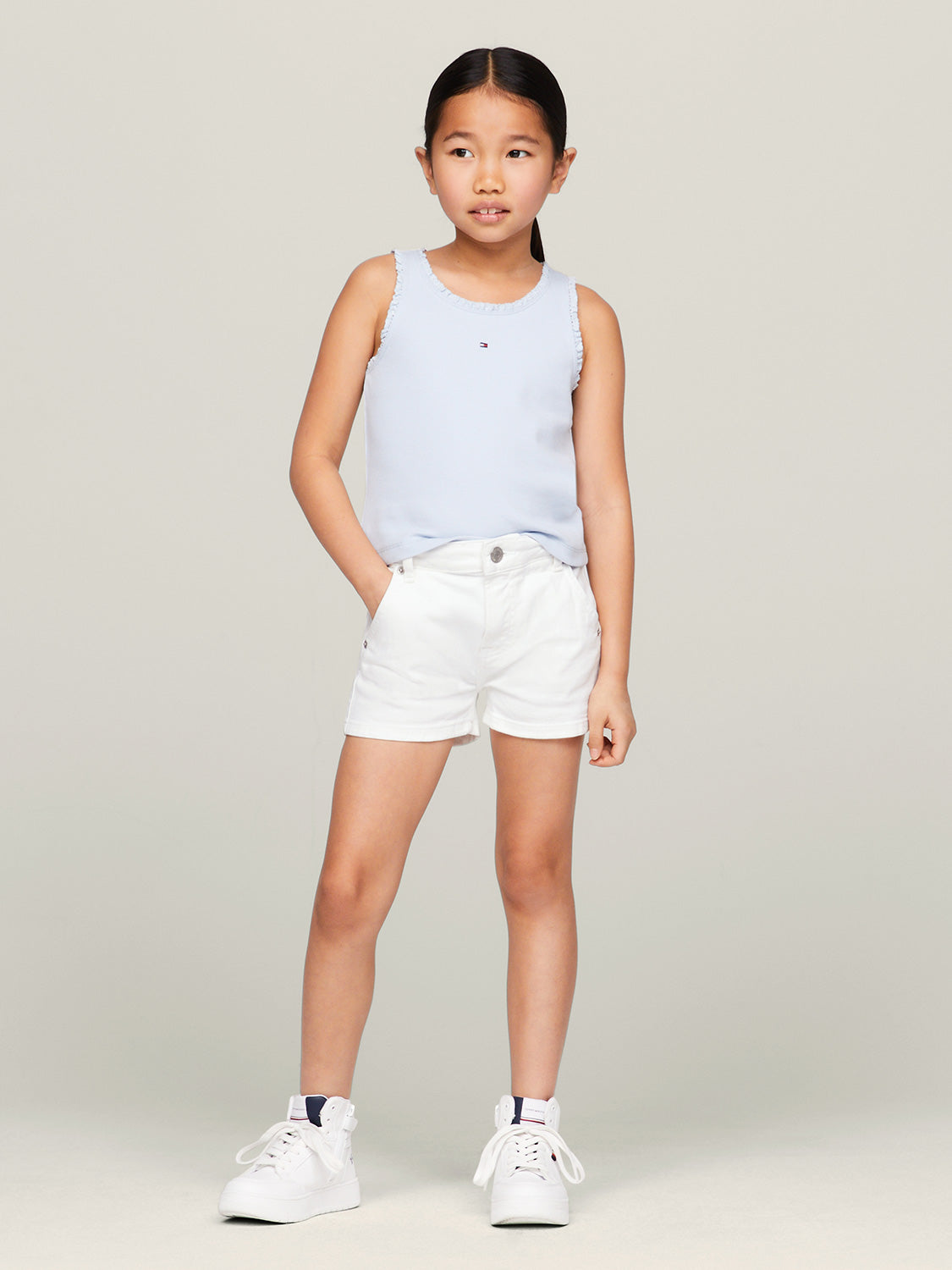 Tommy Hilfiger Kids Shorts Girlfriend White White in White 6905881596-2.jpg | NICKIS.com