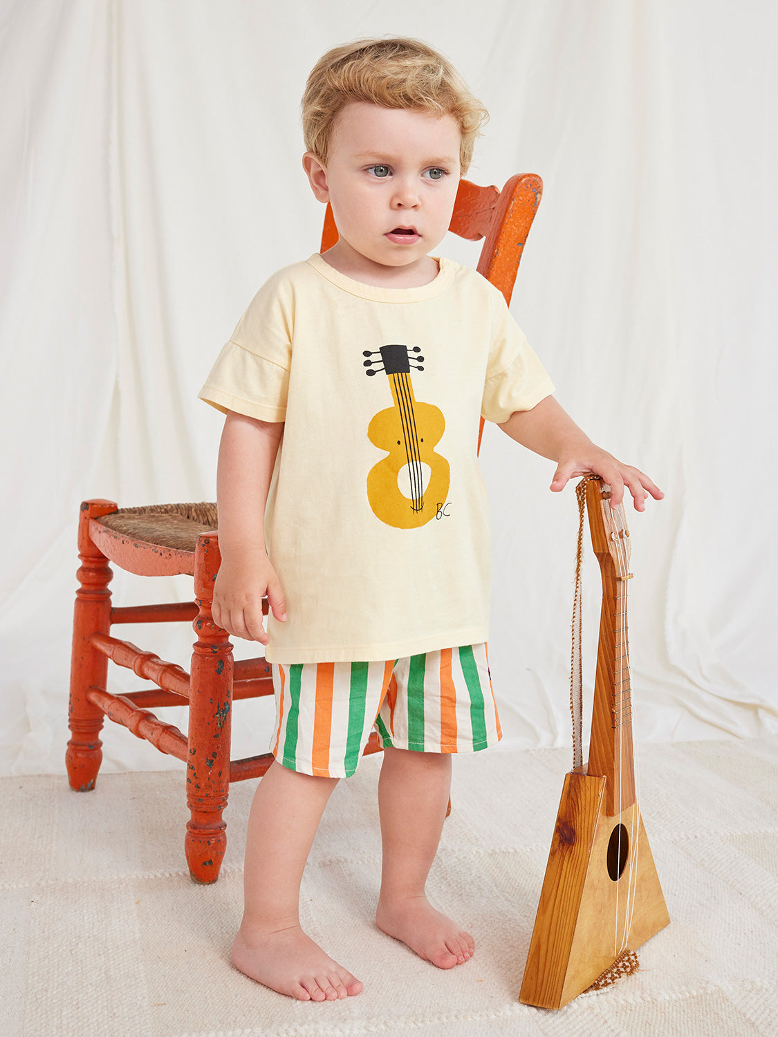 Bobo Choses Kids t-shirt Baby Acoustic Guitar Yellow in Yellow 6906370839-2.jpg | NICKIS.com