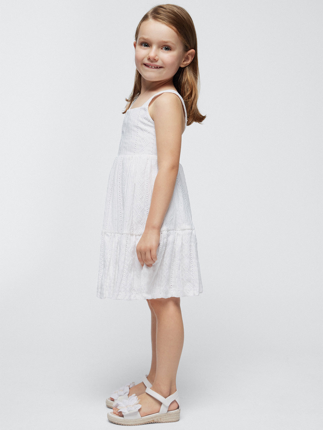 Mayoral Kids dress White in White 6906606573-2.jpg | NICKIS.com