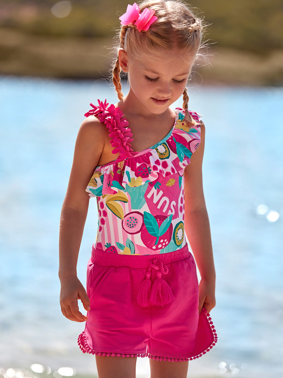 Mayoral Kids Sweatshorts Fuchsia in Fuchsia 6906731311-2.jpg | NICKIS.com