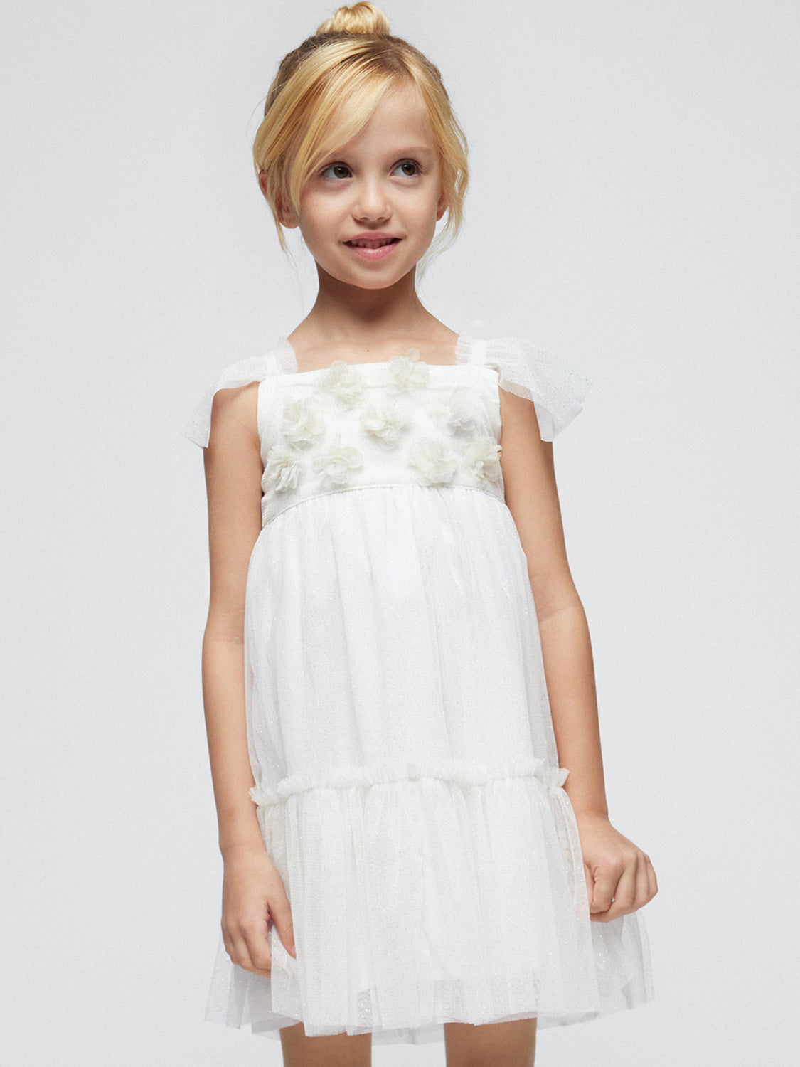 Mayoral Kids dress White in White 6906806473-2.jpg | NICKIS.com