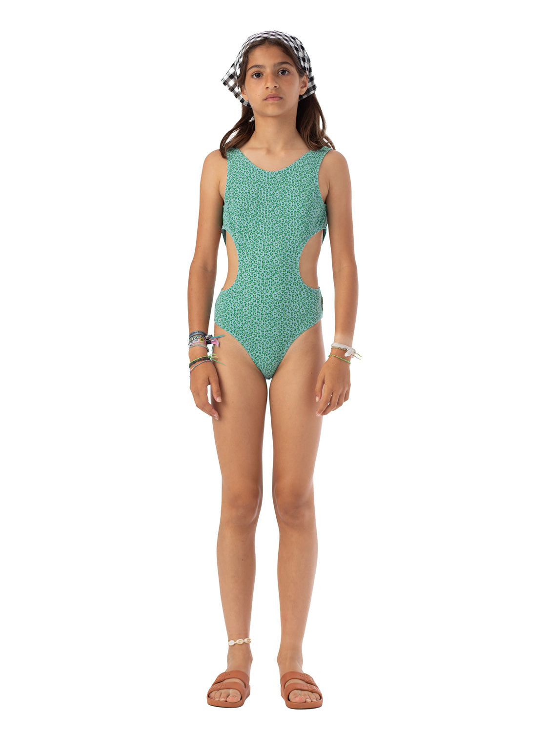 Piupiuchick Kids swimsuit Turquoise in Turquoise 6906816270-2.jpg | NICKIS.com