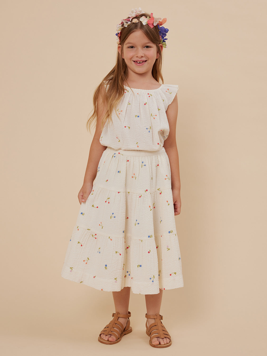 Bonpoint Kids skirt Lise White in White 6906874149-2.jpg | NICKIS.com