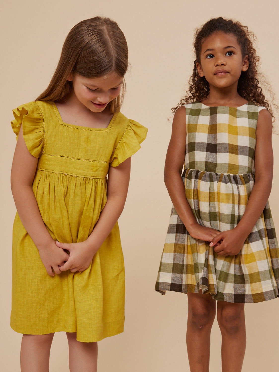 Bonpoint Kids dress Alise Yellow in Yellow 6907261893-2.jpg | NICKIS.com