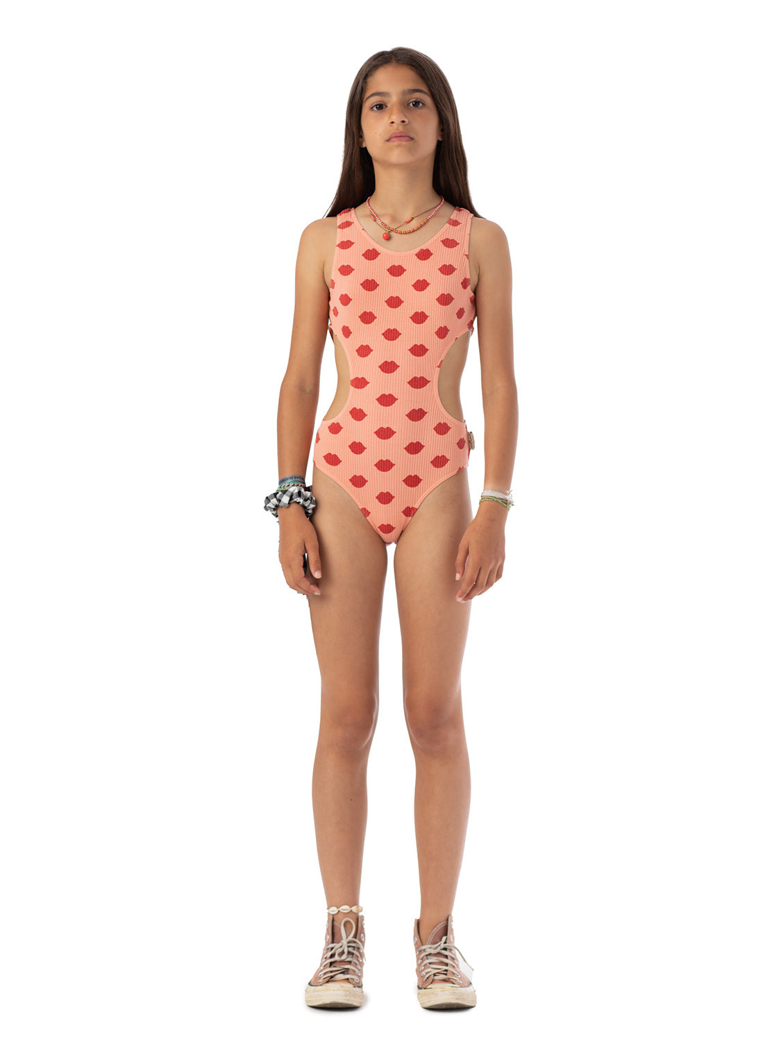 Piupiuchick Kids swimsuit Coral in Coral 6907360742-2.jpg | NICKIS.com