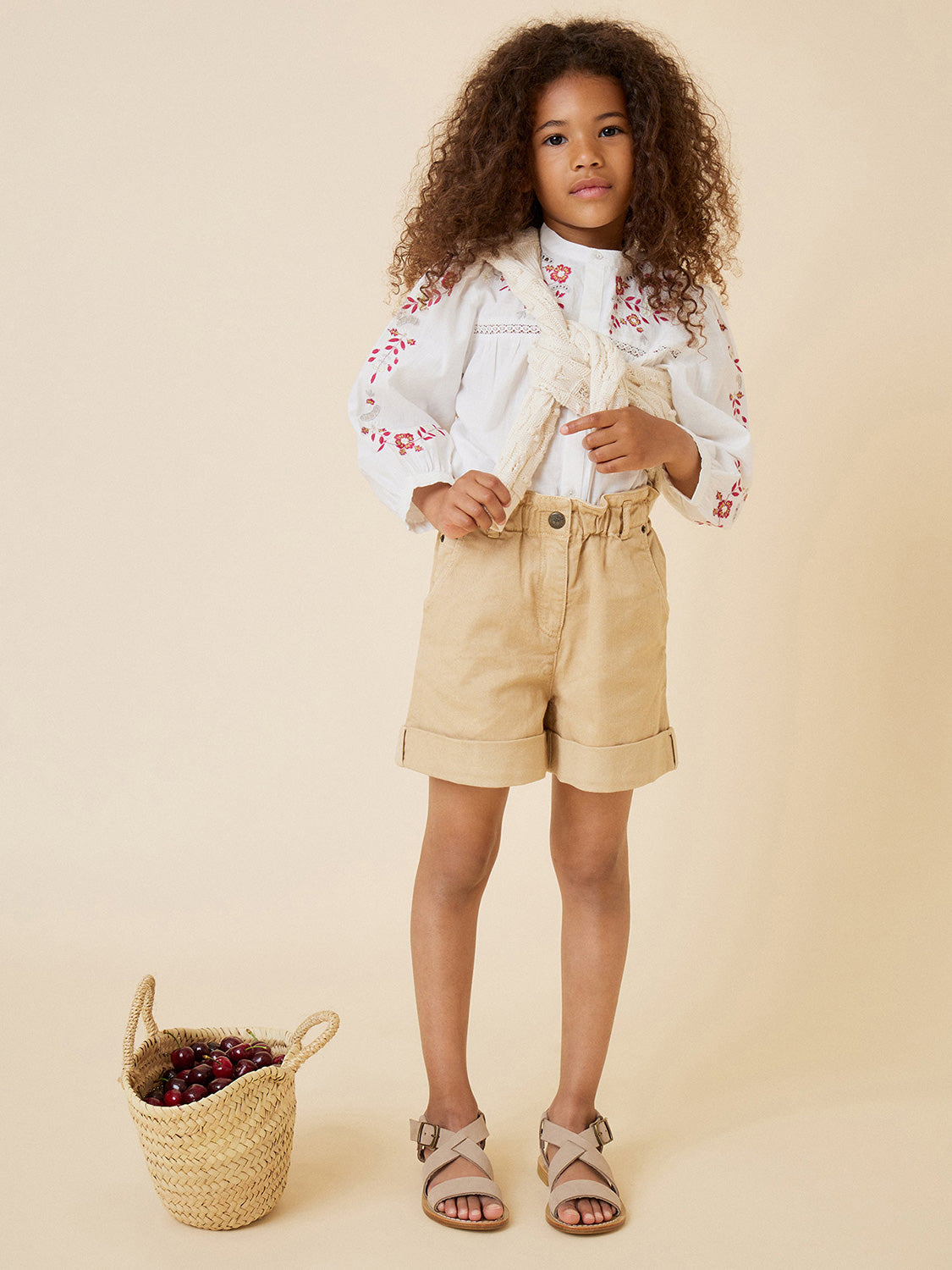 Bonpoint Kids Shorts Cathy Beige in Beige 6907369030-2.jpg | NICKIS.com