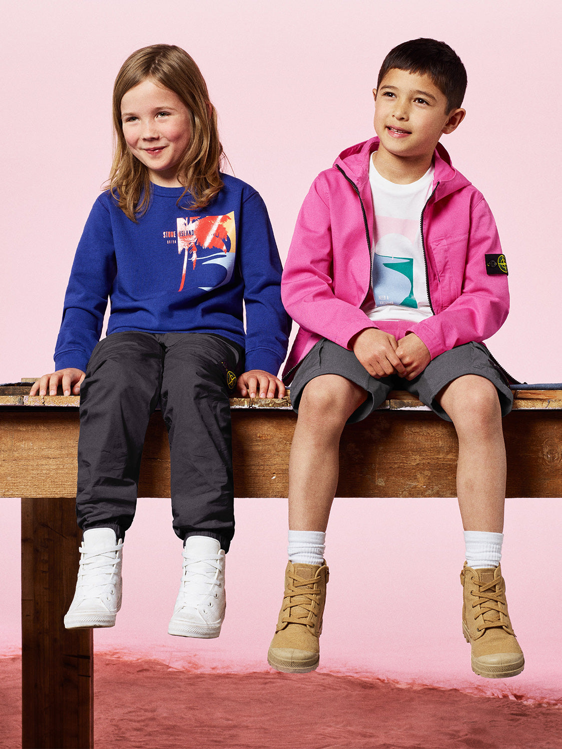 STONE ISLAND JUNIOR Kids Sweat Jacket Fuchsia in Fuchsia 6907612163-2.jpg | NICKIS.com