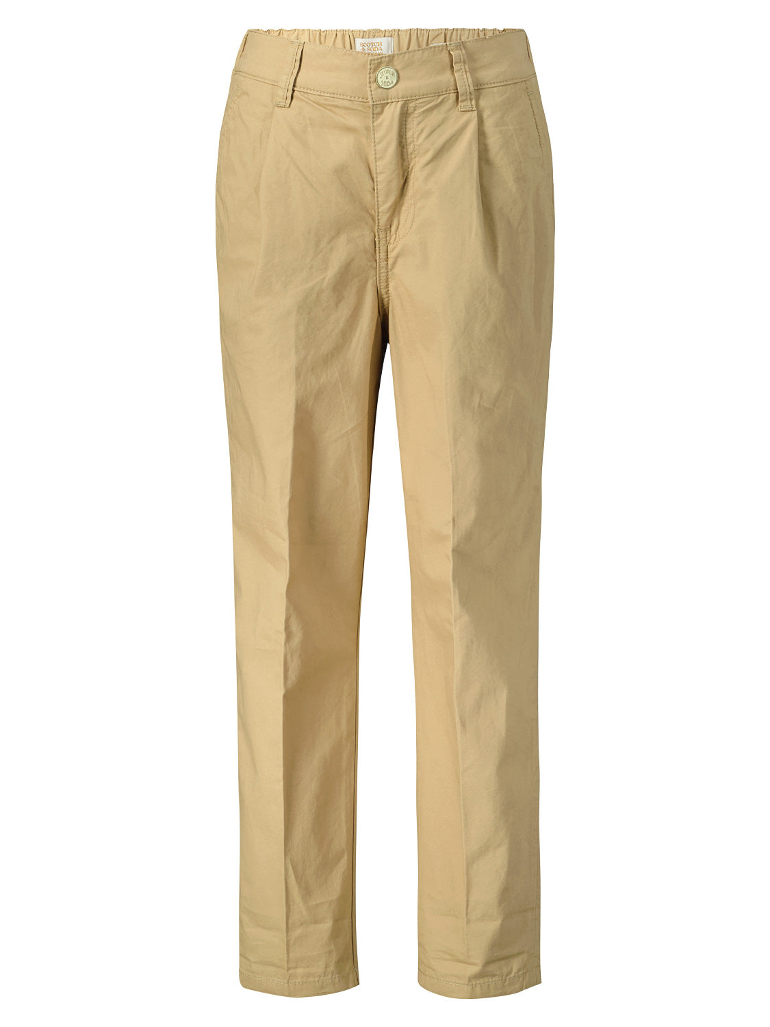 Scotch & Soda Kids Chinos Loose-tapered-fit - Peached cotton chino Camel in Camel 6907823895-1.jpg | NICKIS.com