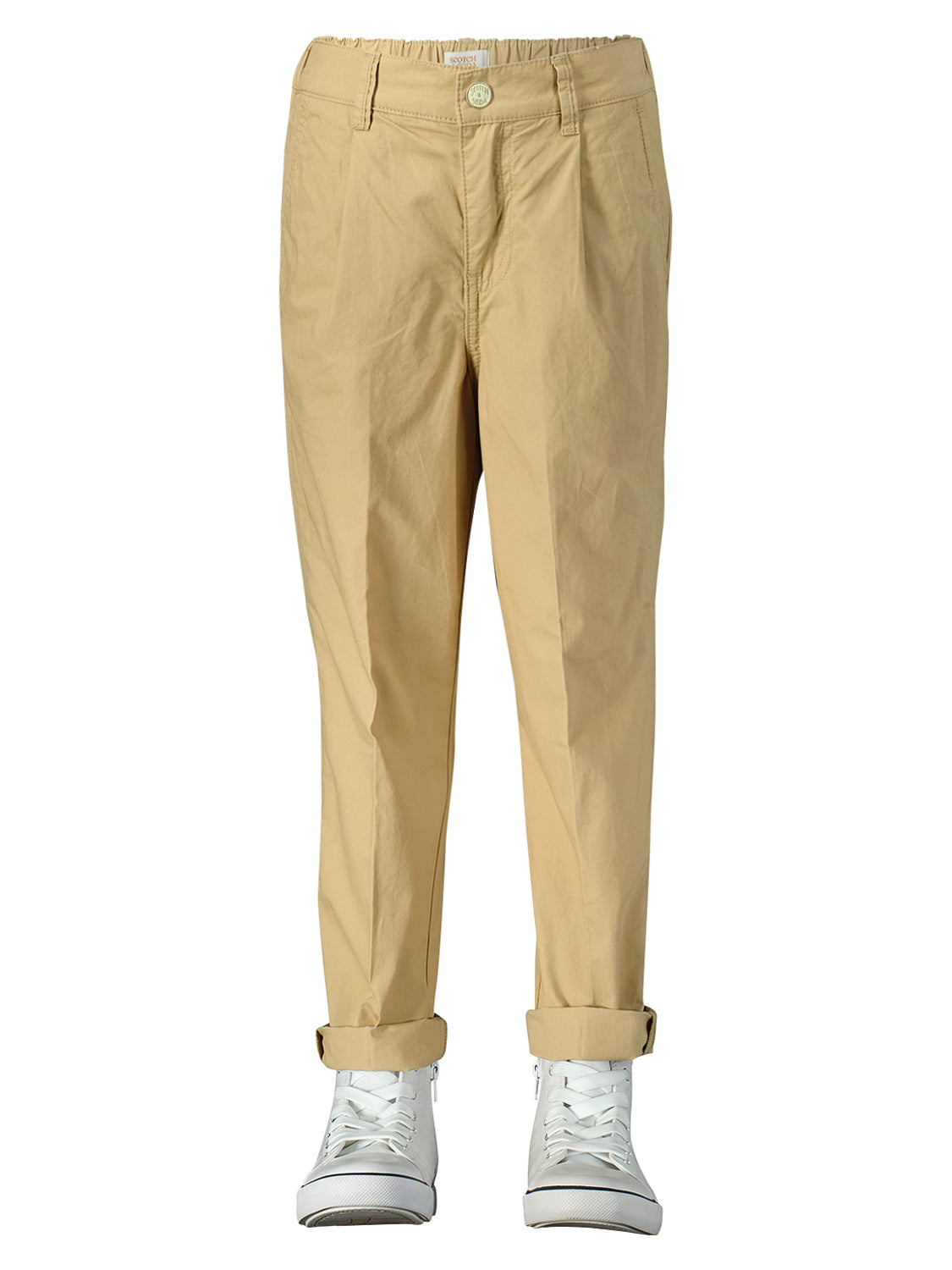 Scotch & Soda Kids Chinos Loose-tapered-fit - Peached cotton chino Camel in Camel 6907823895-4.jpg | NICKIS.com