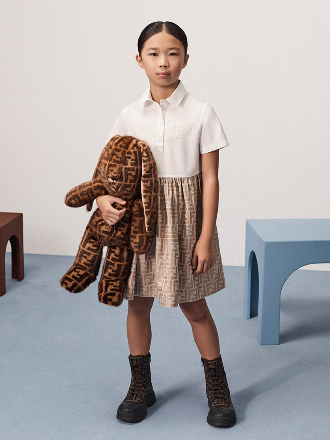 Fendi Kids dress Brown in Brown 6908207217-2.jpg | NICKIS.com