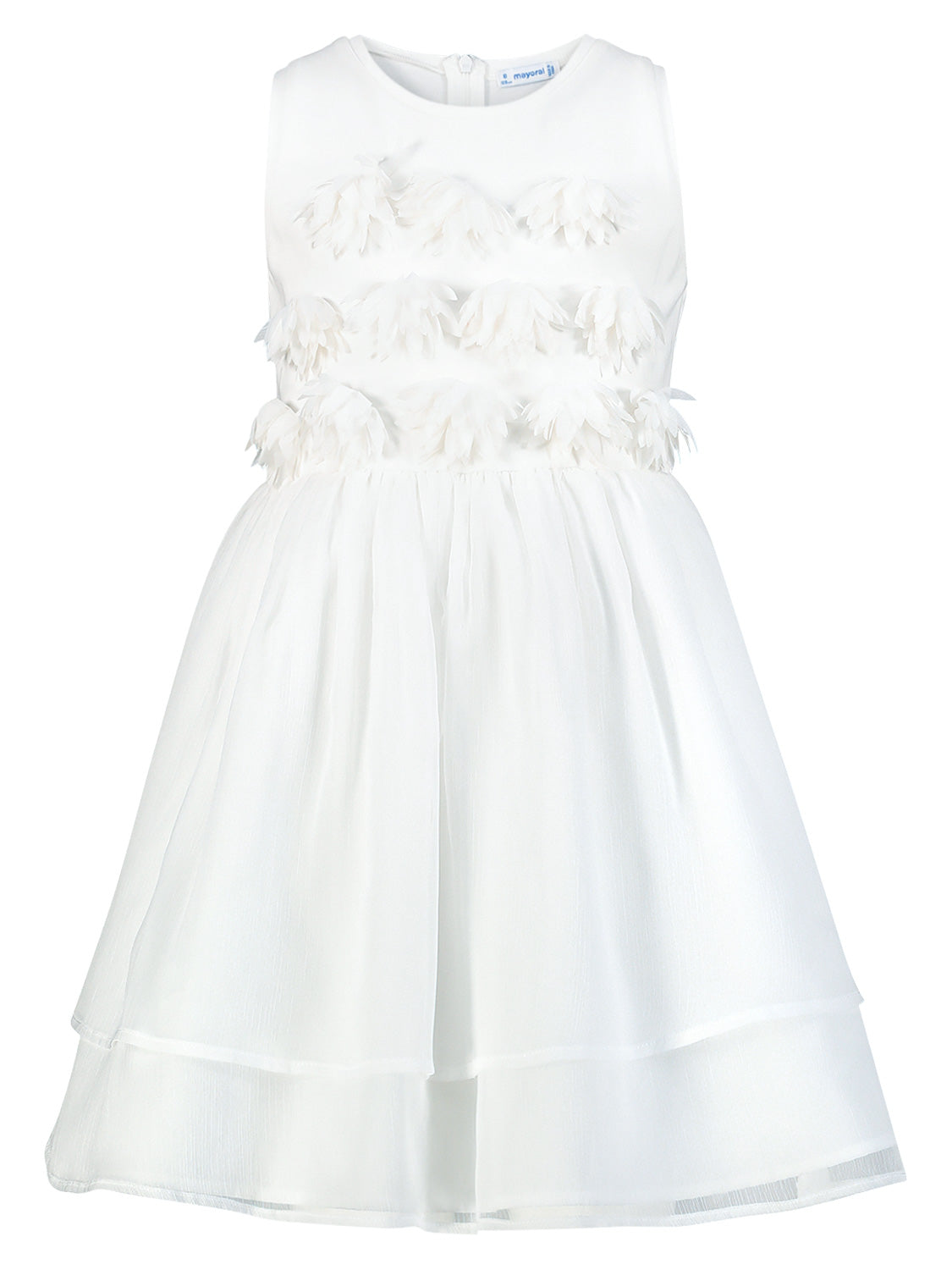 Mayoral Kids dress White in White 6908308096-1.jpg | NICKIS.com