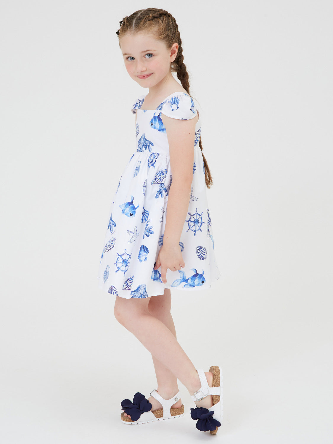 Monnalisa Kids dress White in White 6908433887-3.jpg | NICKIS.com