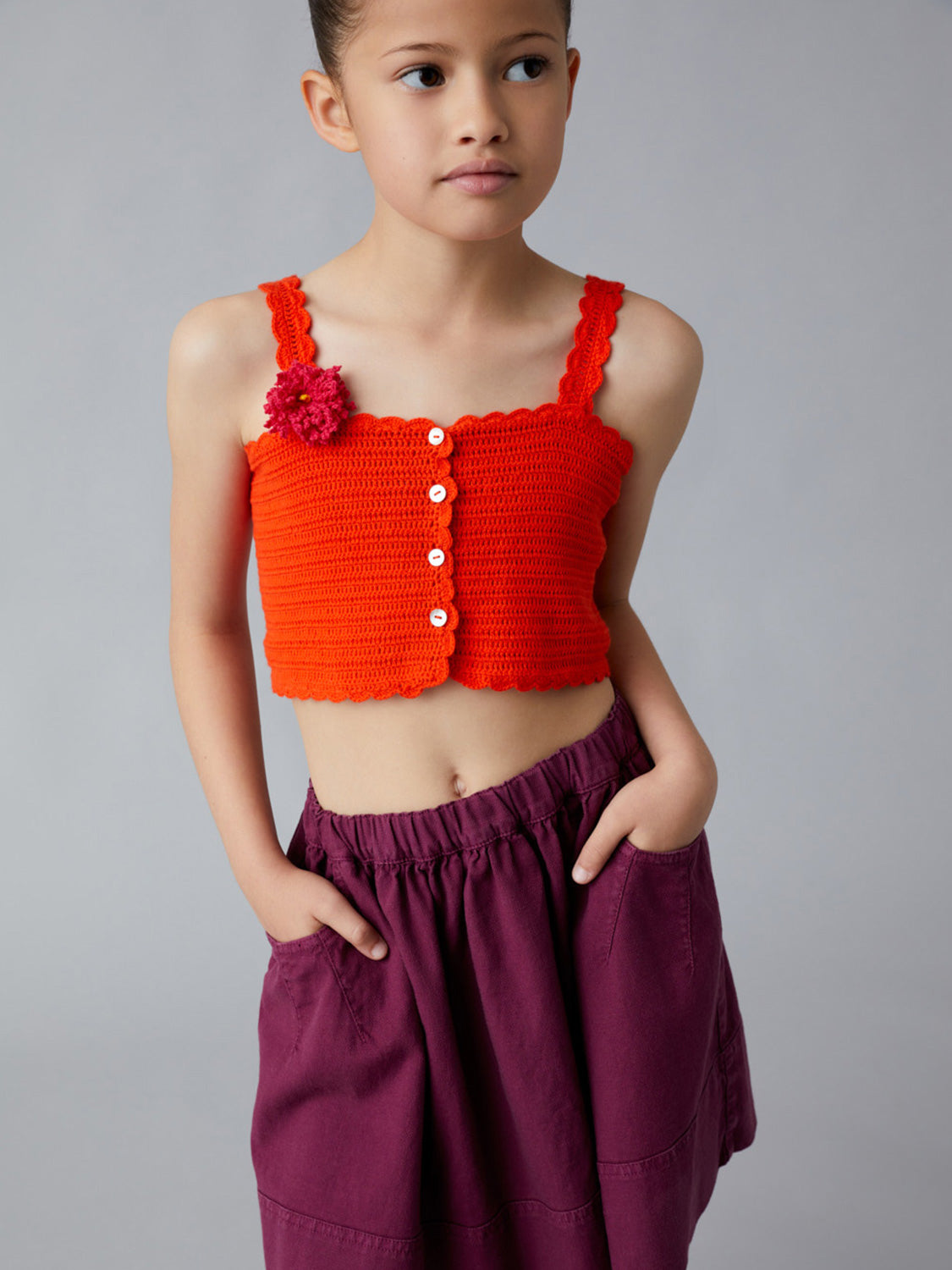 Il Gufo Kids skirt Burgundy in Burgundy 6908450075-2.jpg | NICKIS.com