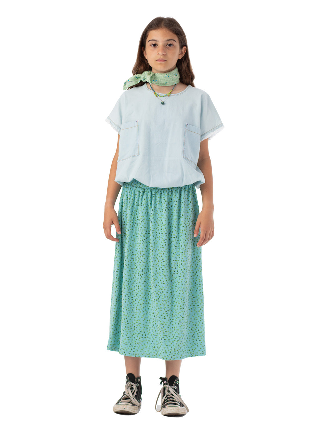 Piupiuchick Kids skirt Turquoise in Turquoise 6908993220-2.jpg | NICKIS.com