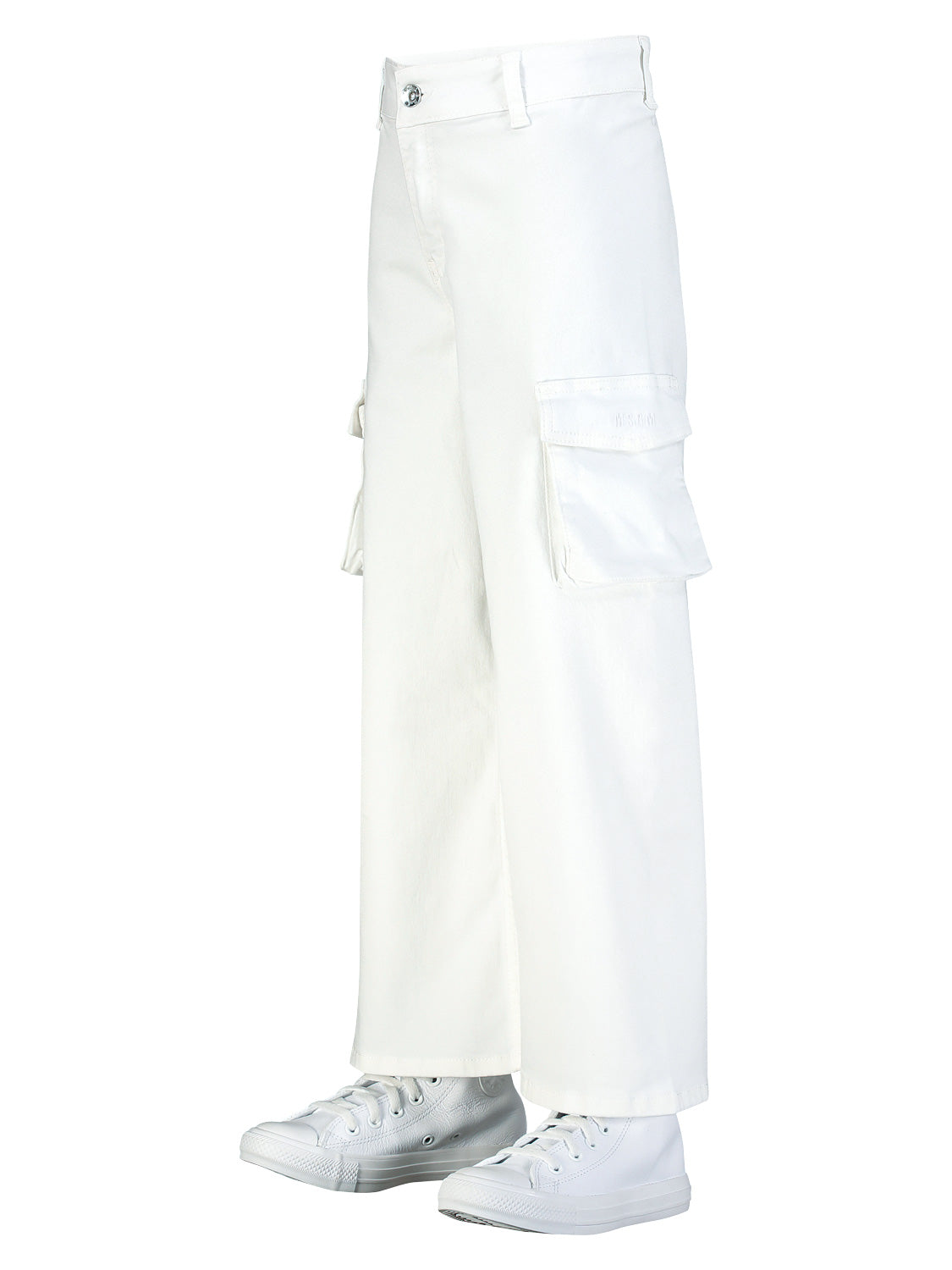 MSGM Kids Cargo Trousers White in White 6909254502-5.jpg | NICKIS.com