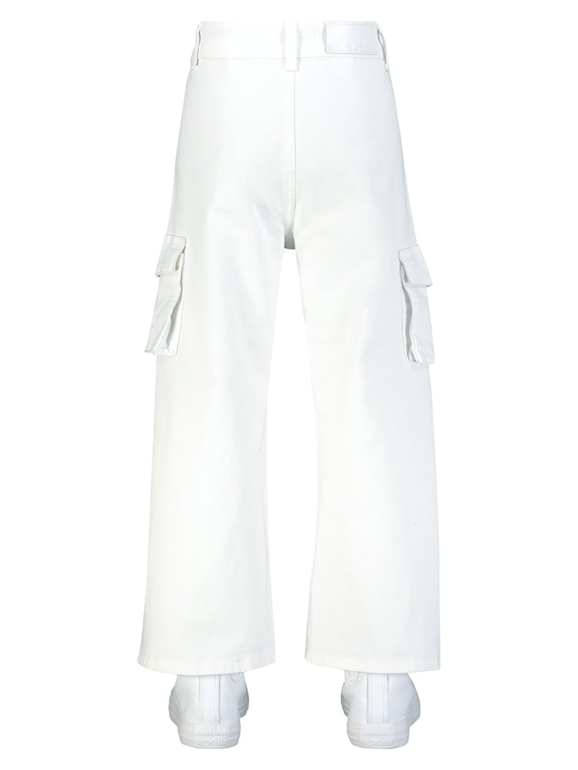 MSGM Kids Cargo Trousers White in White 6909254502-6.jpg | NICKIS.com