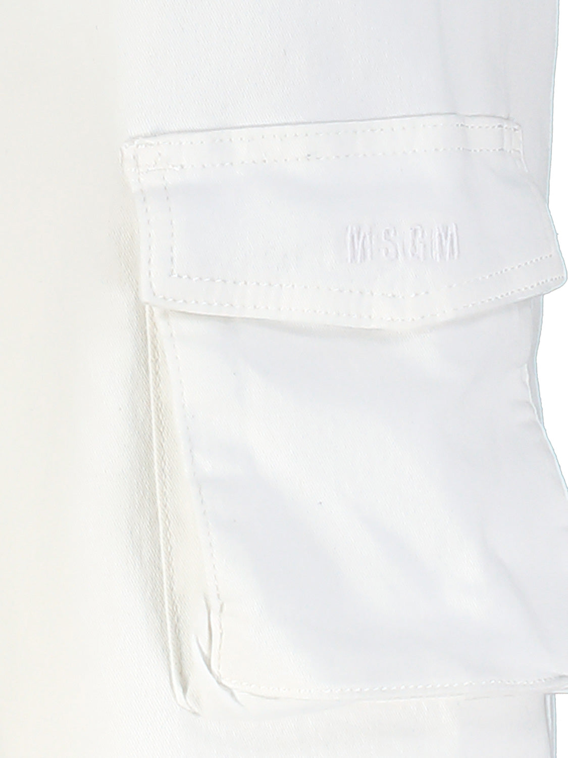 MSGM Kids Cargo Trousers White in White 6909254502-7.jpg | NICKIS.com