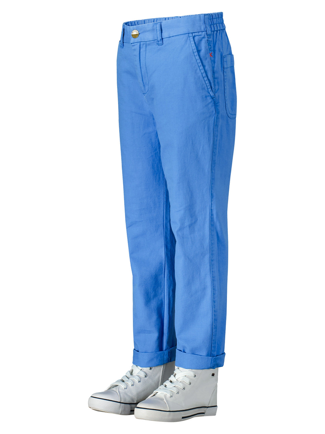 Scotch & Soda Kids pants Loose-tapered-fit cotton linen Blue in Blue 6909599764-5.jpg | NICKIS.com