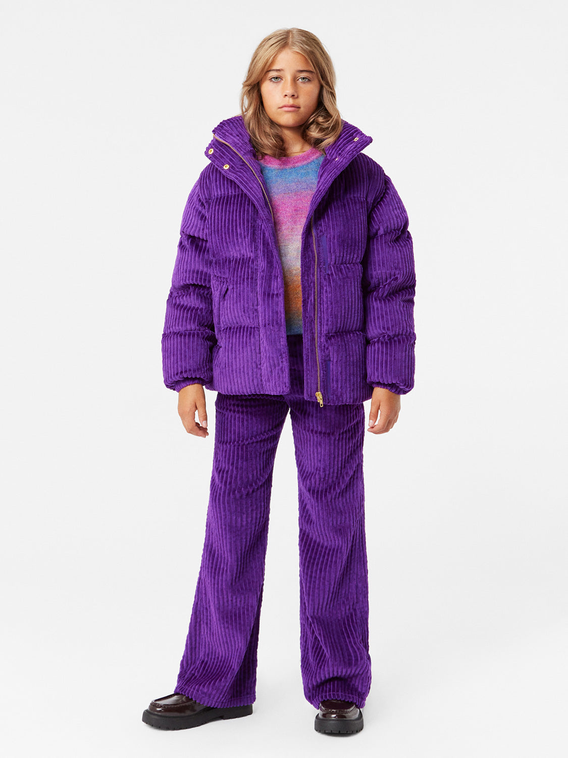 Molo Kids Corduroy Trousers Aida Purple in Purple 7005945389-2.jpg | NICKIS.com