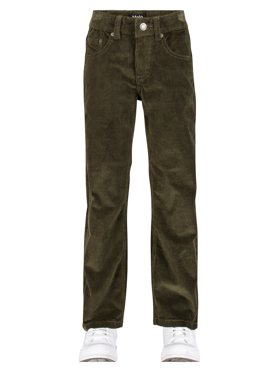 Molo Kids Corduroy Trousers Andy Olive Green in Olive Green 7007274411-4.jpg | NICKIS.com