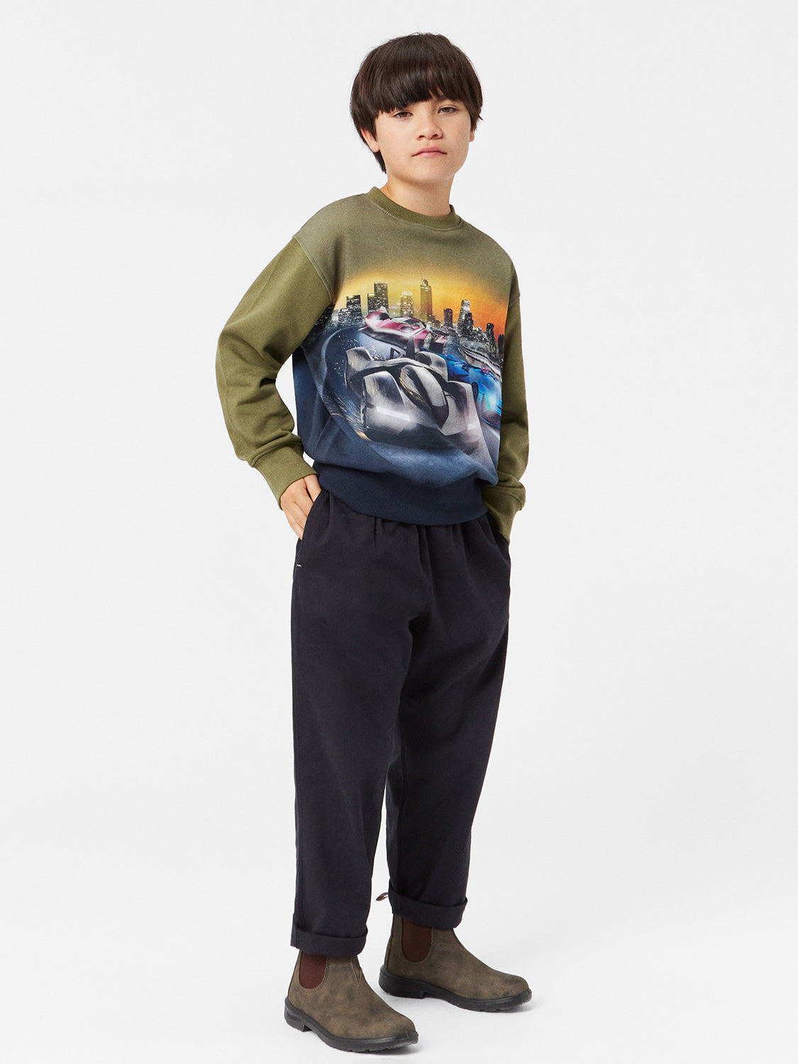 Molo Kids Sweatshirt Mattis Olive Green in Olive Green 7009027876-2.jpg | NICKIS.com