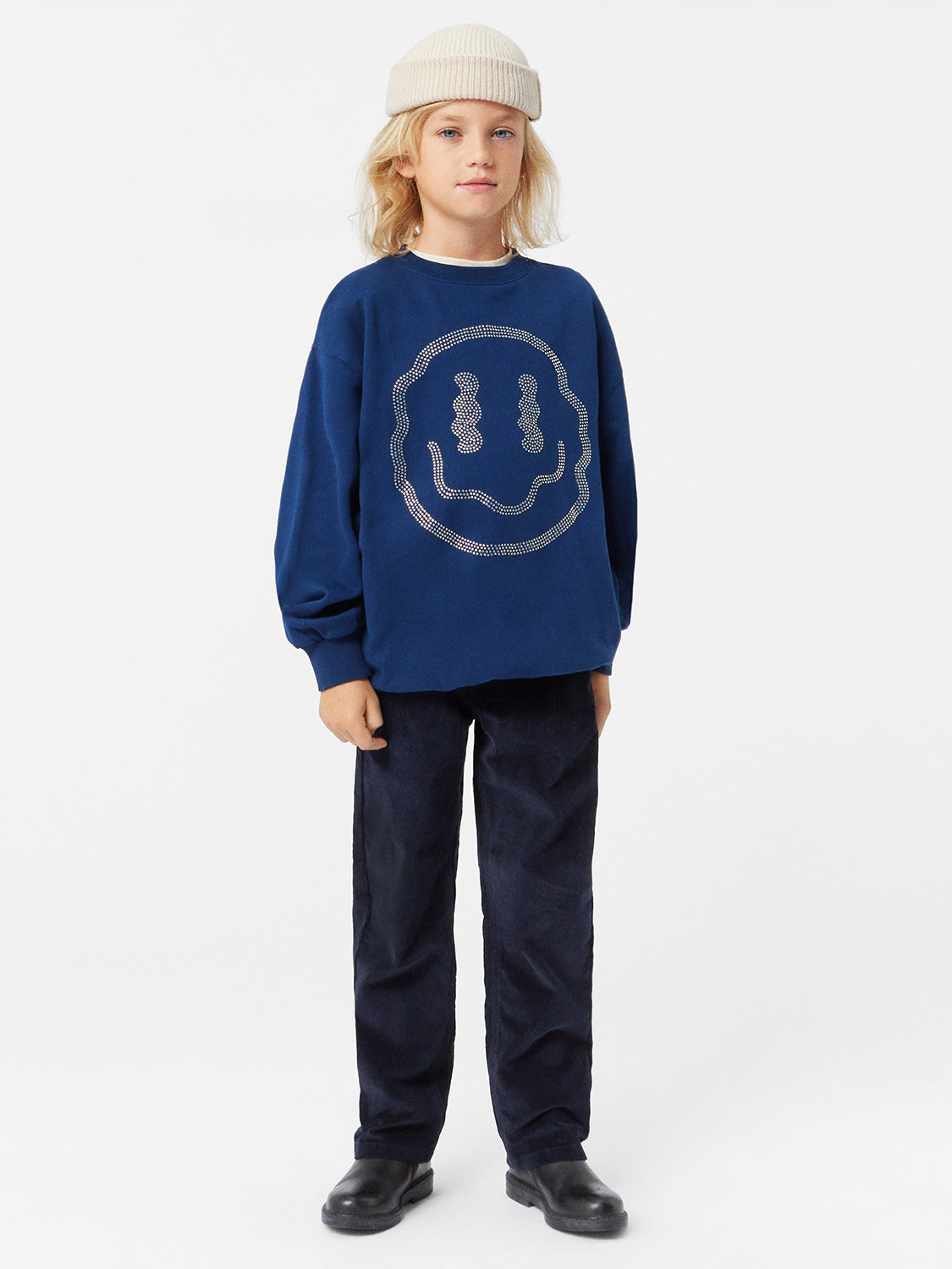 Molo Kids Corduroy Trousers Andy Navy in Navy 7009515411-2.jpg | NICKIS.com